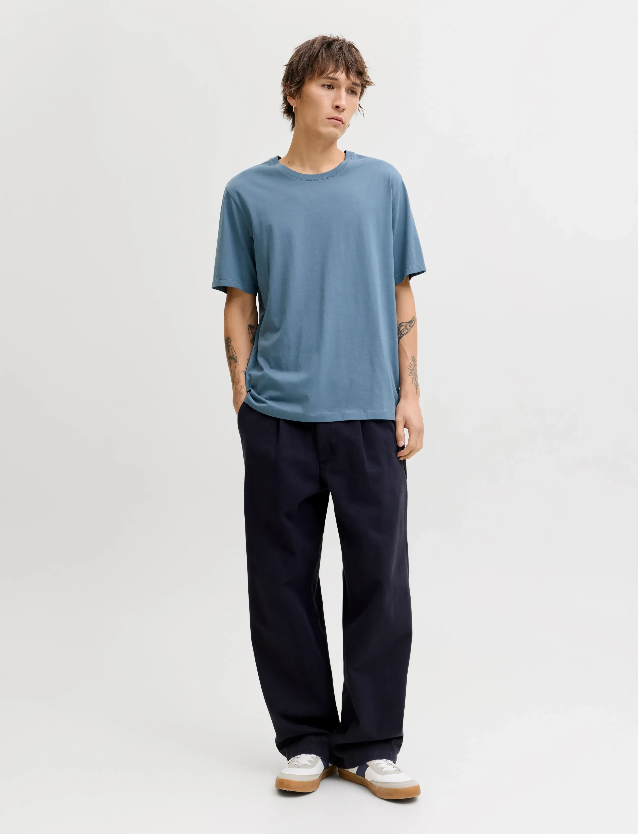 Jack & Jones - JJEORGANIC BASIC TEE SS O-NECK NOOS - short-sleeved t-shirts - blue mirage - 4