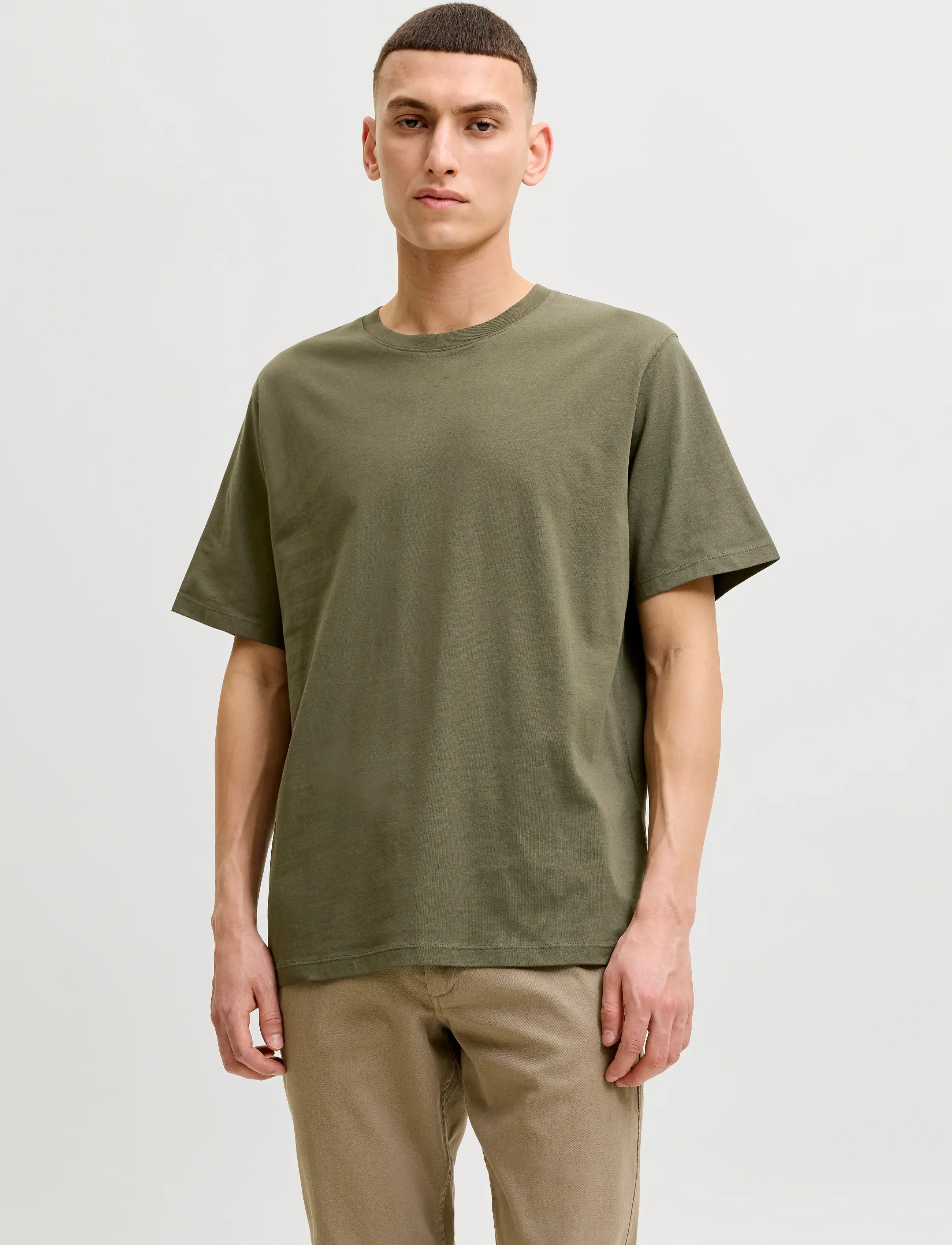 Jack & Jones JJEORGANIC BASIC TEE SS O-NECK NOOS - T-Shirts - OLIVE NIGHT / green