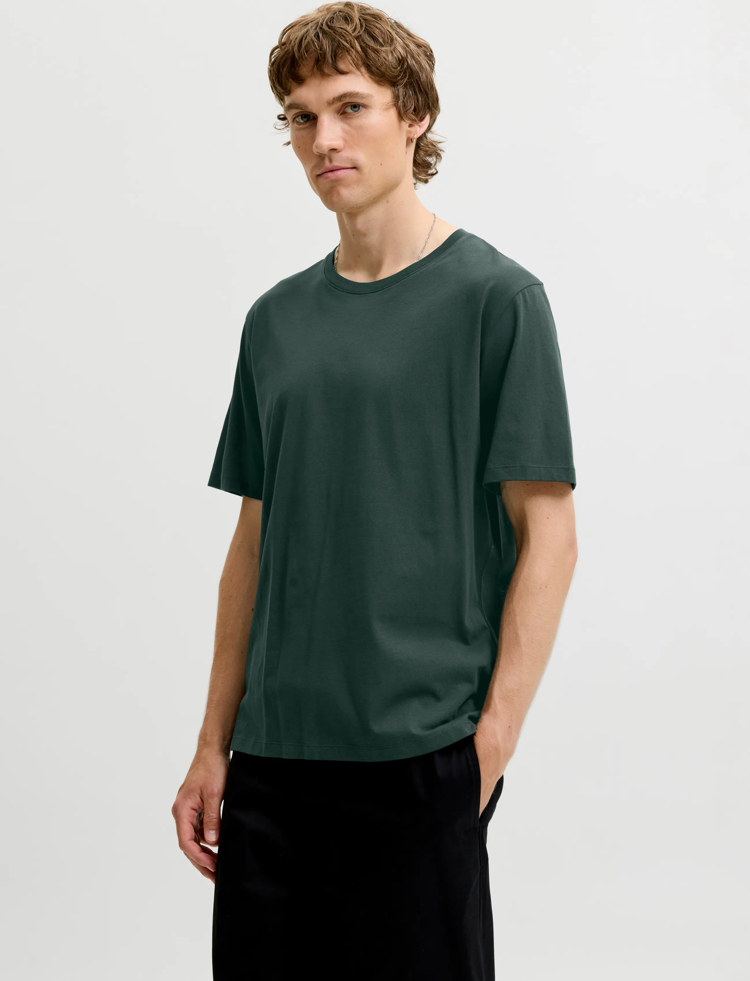 Jack & Jones JJEORGANIC BASIC TEE SS O-NECK NOOS - T-shirts - SCARAB / green