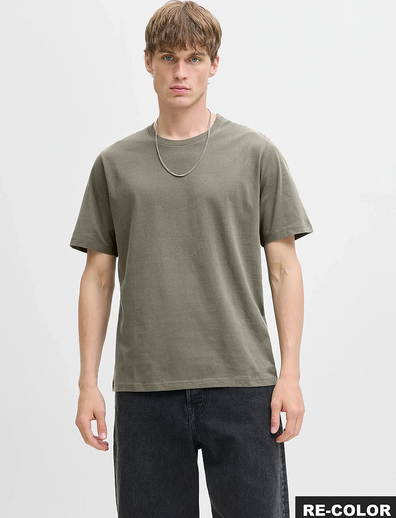 Jack & Jones - JJEORGANIC BASIC TEE SS O-NECK NOOS - kurzärmelig - vetiver - 0