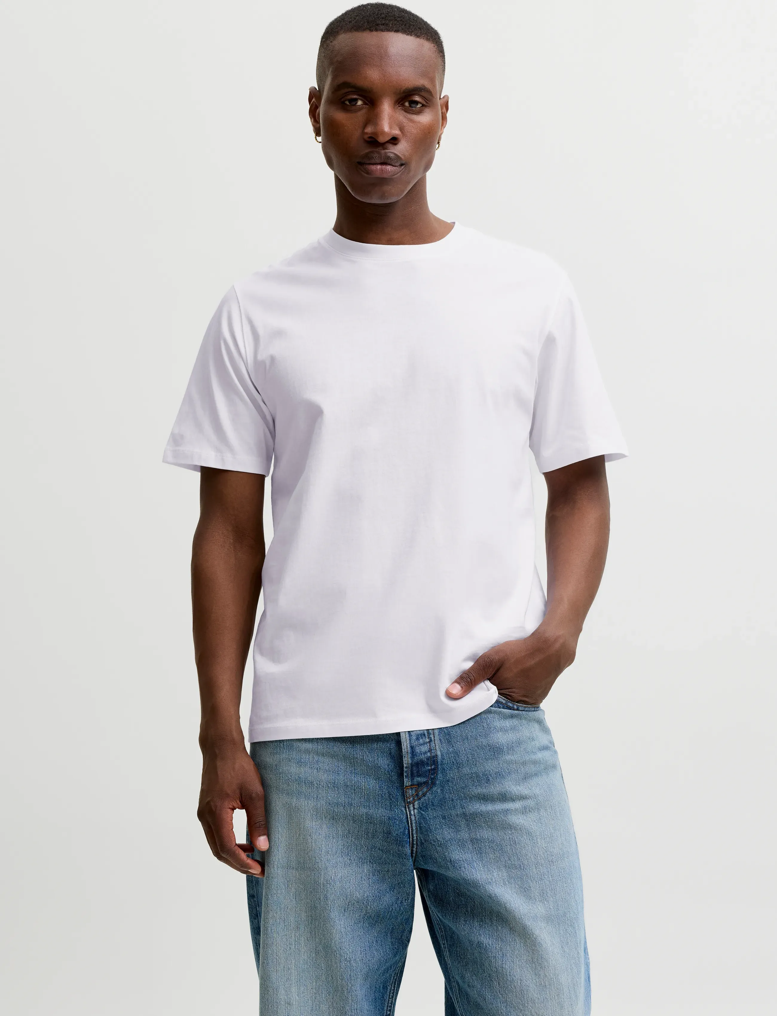Jack & Jones Jjeorganic Basic Tee Ss O-Neck Noos, Mænd, Basic T-shirt, Hvid, Str: XXL