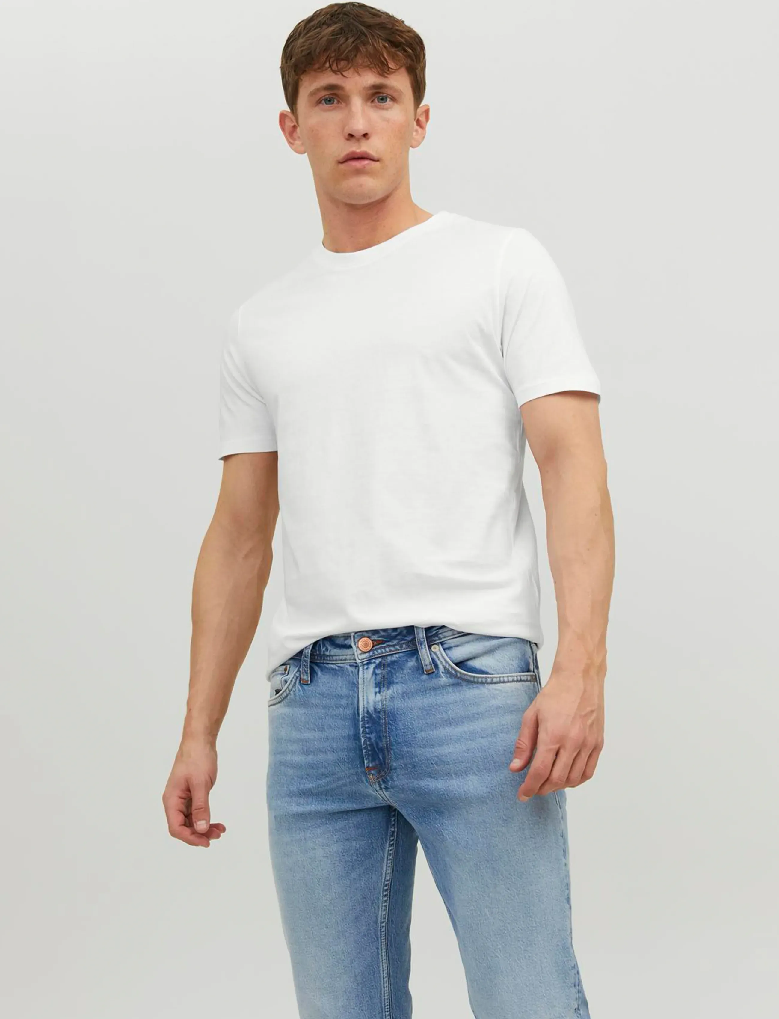Jack & Jones JJEORGANIC BASIC TEE SS O-NECK NOOS - T-Shirts - WHITE / white