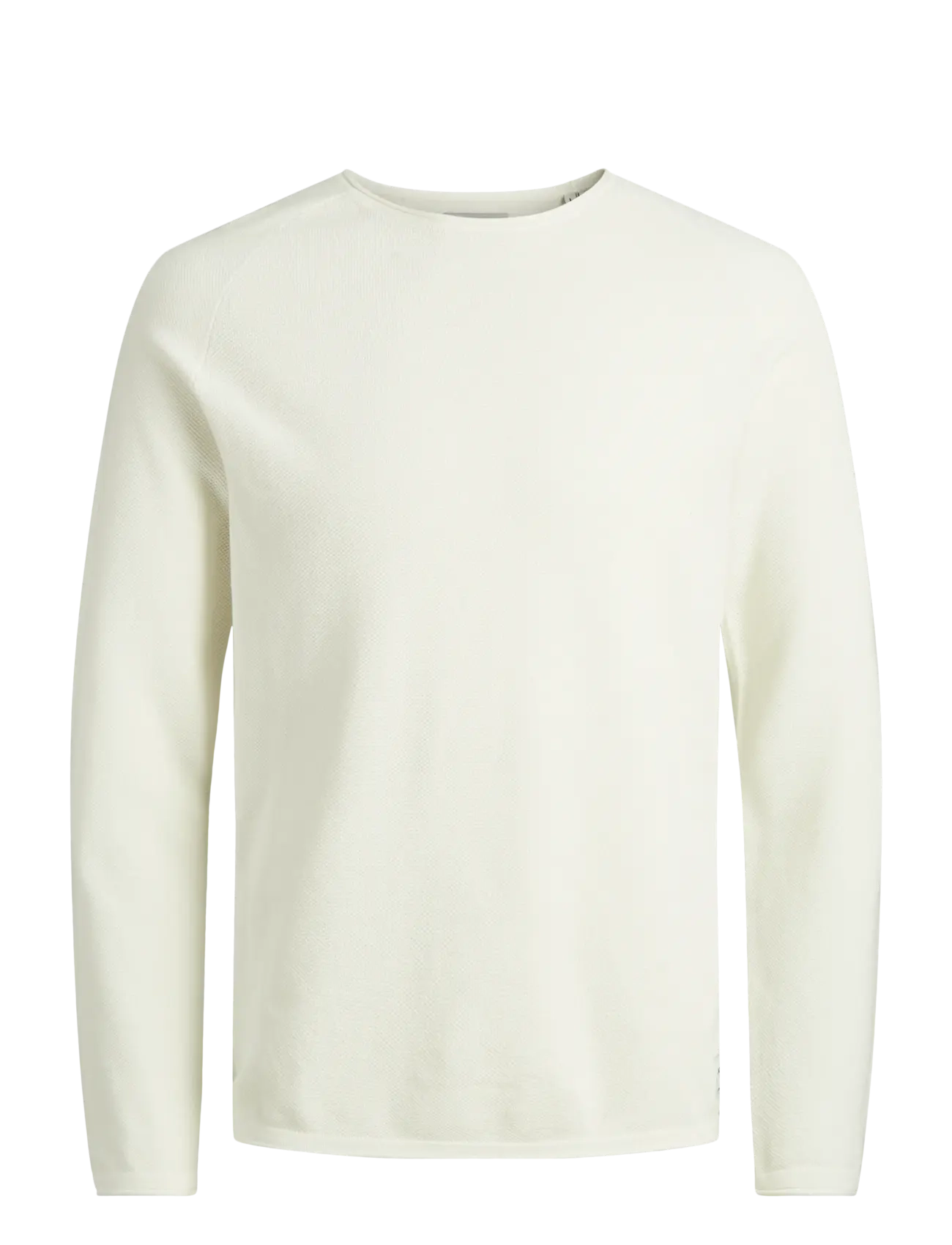 Jack & Jones JJEHILL KNIT CREW NECK NOOS - Riided - CLOUD DANCER / white