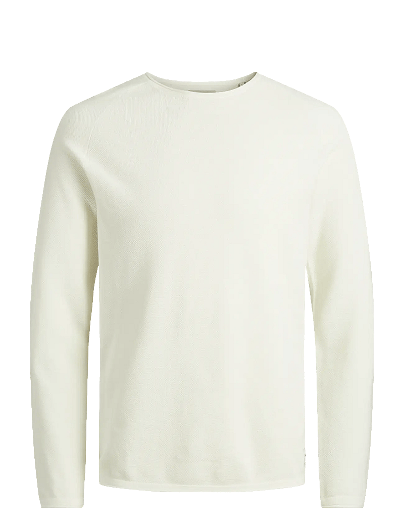 Jack & Jones - JJEHILL KNIT CREW NECK NOOS - Ümmarguse kaelusega kudumid - cloud dancer - 1