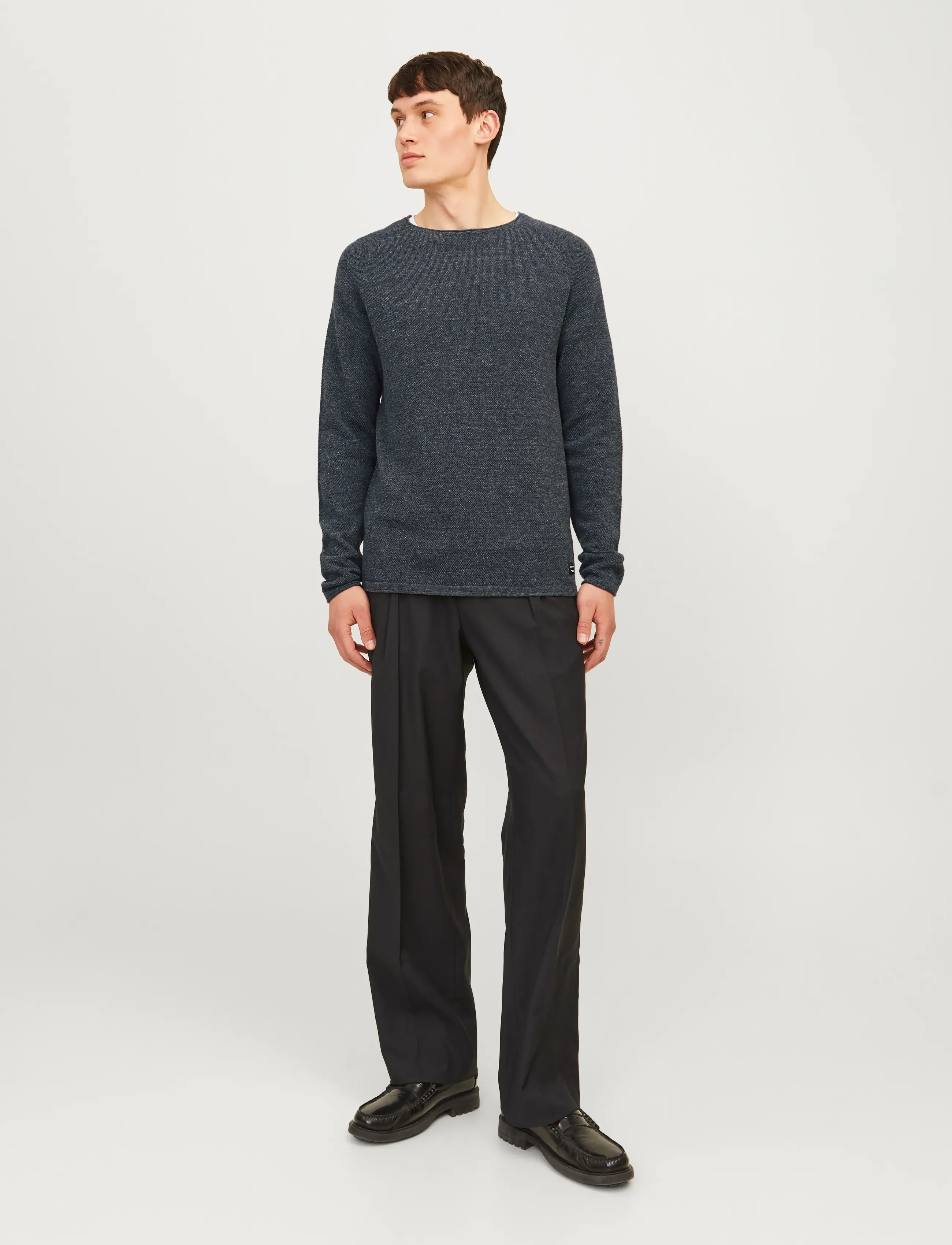 Jack & Jones - JJEHILL KNIT CREW NECK NOOS - rund hals - dark grey melange - 4