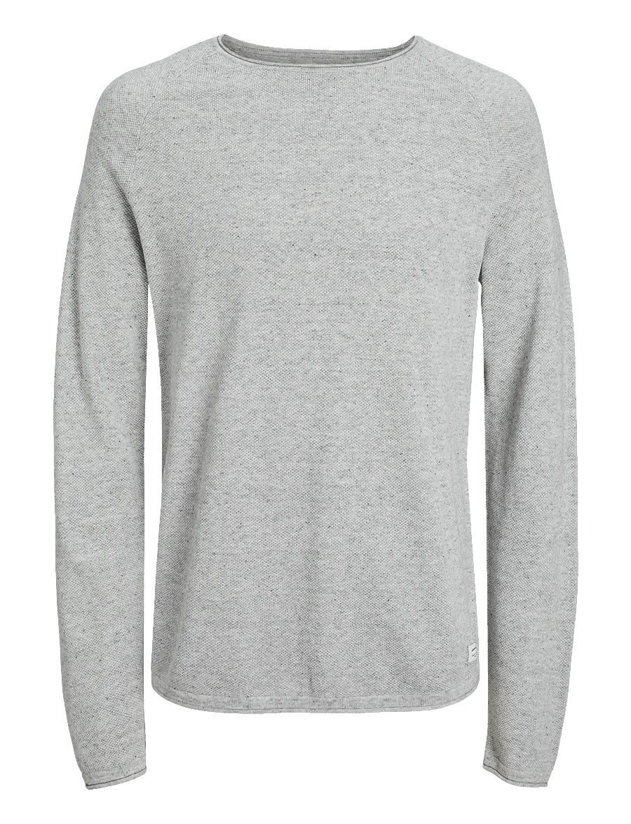Jack & Jones - JJEHILL KNIT CREW NECK NOOS - rund hals - light grey melange - 1