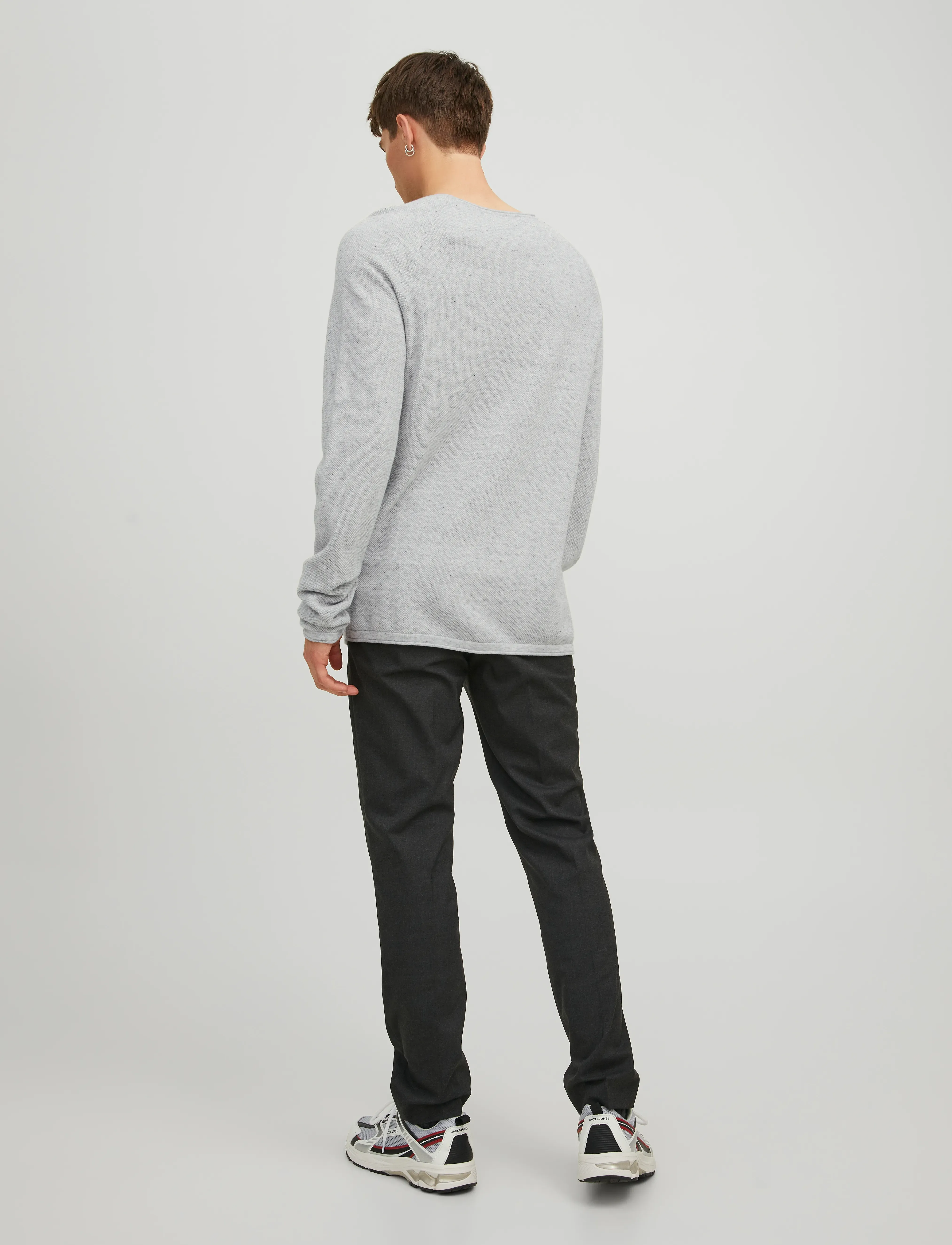 Jack & Jones - JJEHILL KNIT CREW NECK NOOS - rund hals - light grey melange - 3