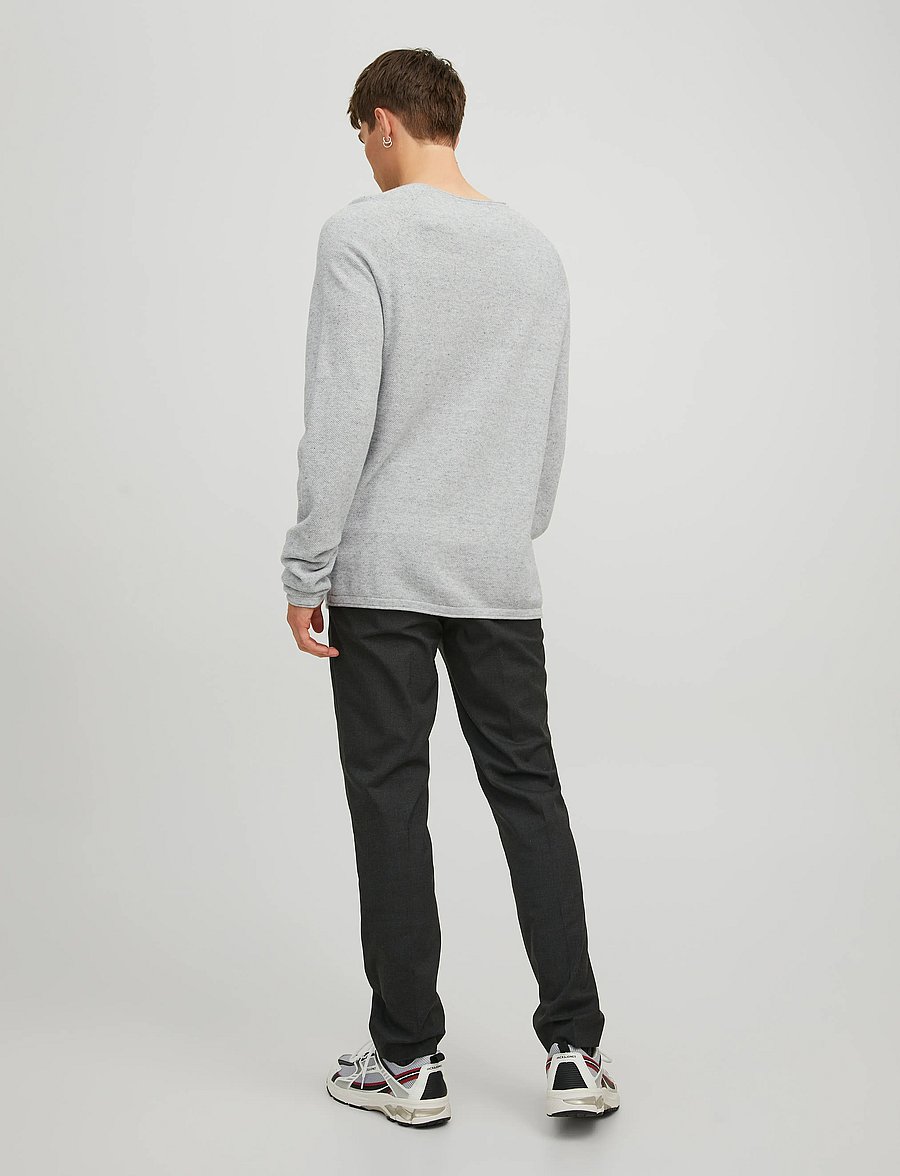 Jack & Jones - JJEHILL KNIT CREW NECK NOOS - rund hals - light grey melange - 3