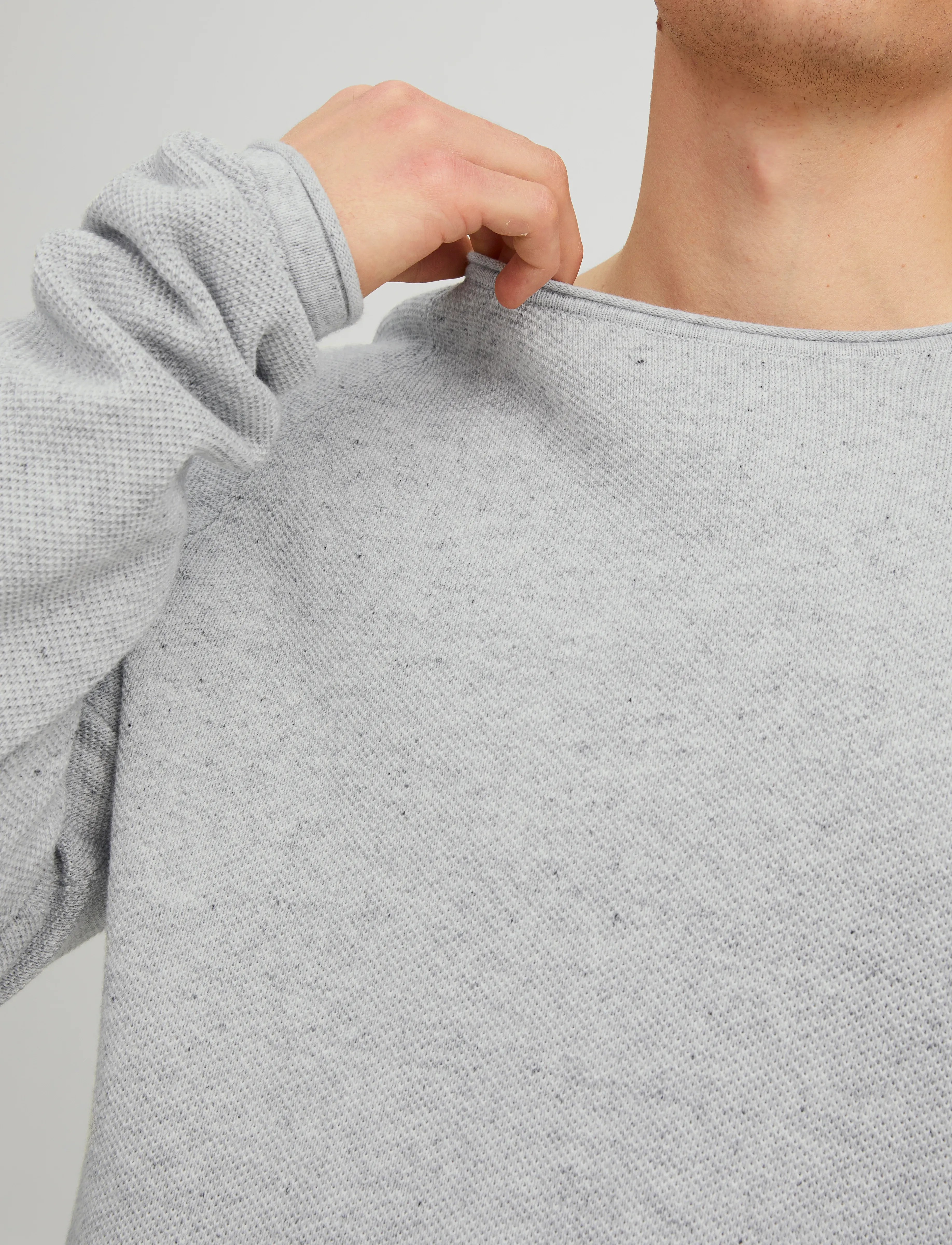 Jack & Jones - JJEHILL KNIT CREW NECK NOOS - rund hals - light grey melange - 4