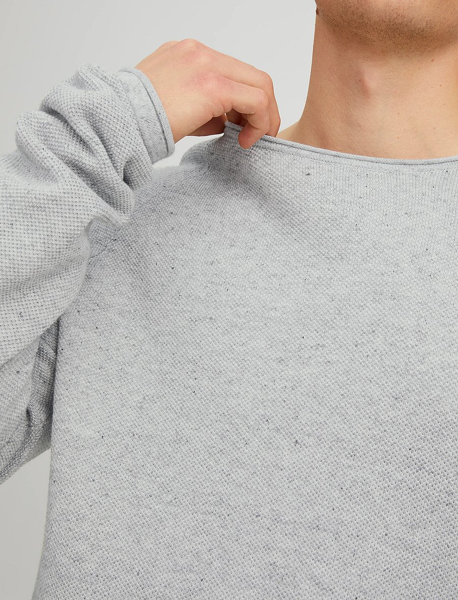 Jack & Jones - JJEHILL KNIT CREW NECK NOOS - rund hals - light grey melange - 4