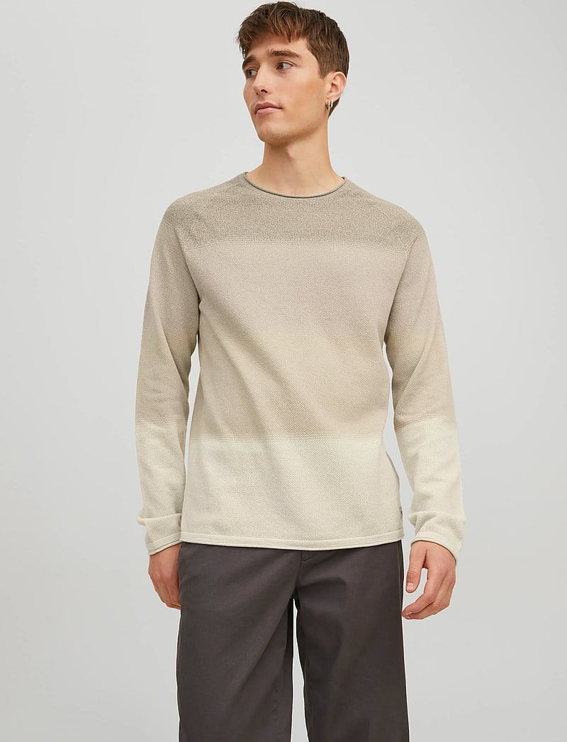 Jack & Jones - JJEHILL KNIT CREW NECK NOOS - rundhals - oatmeal - 0