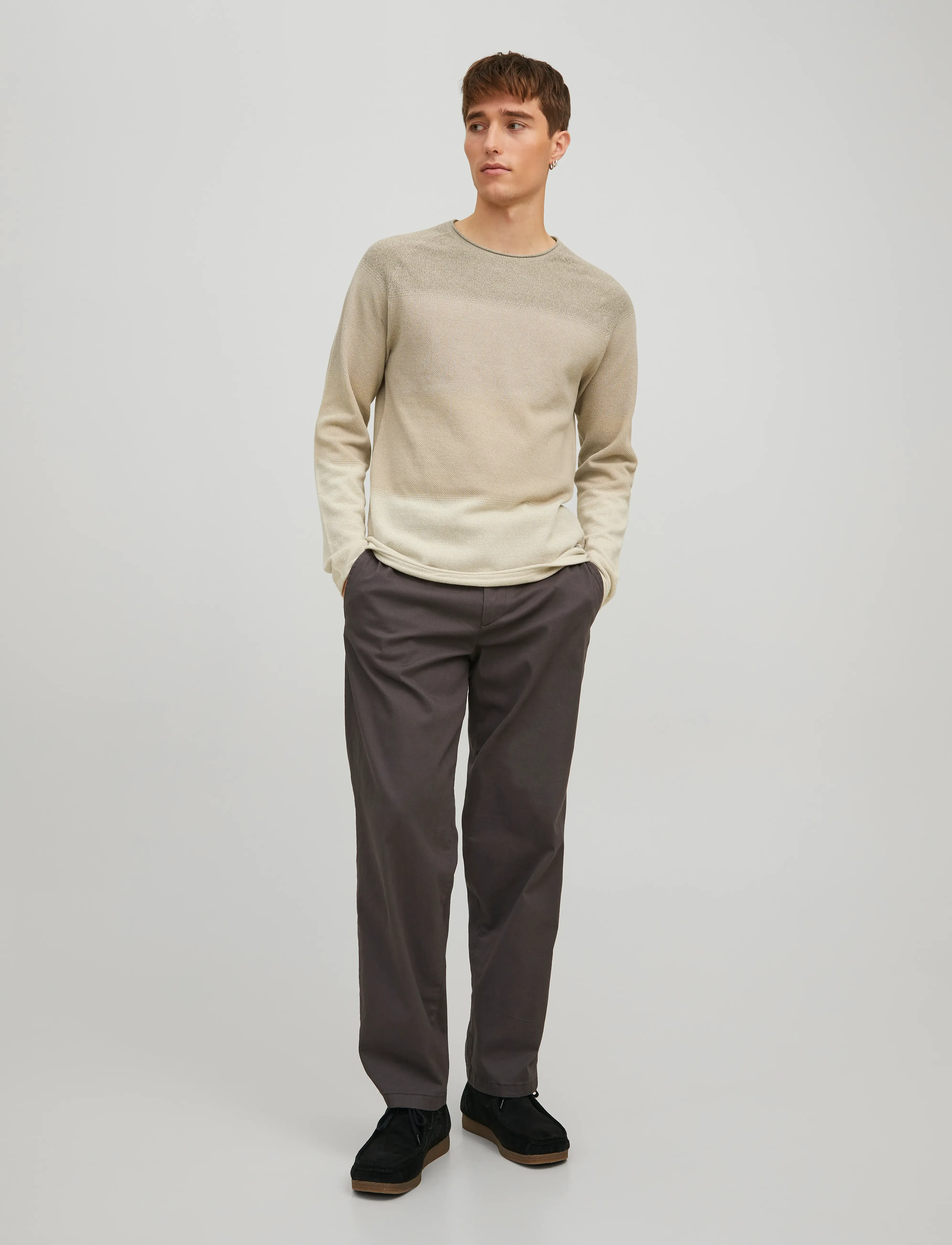 Jack & Jones - JJEHILL KNIT CREW NECK NOOS - rundhals - oatmeal - 4