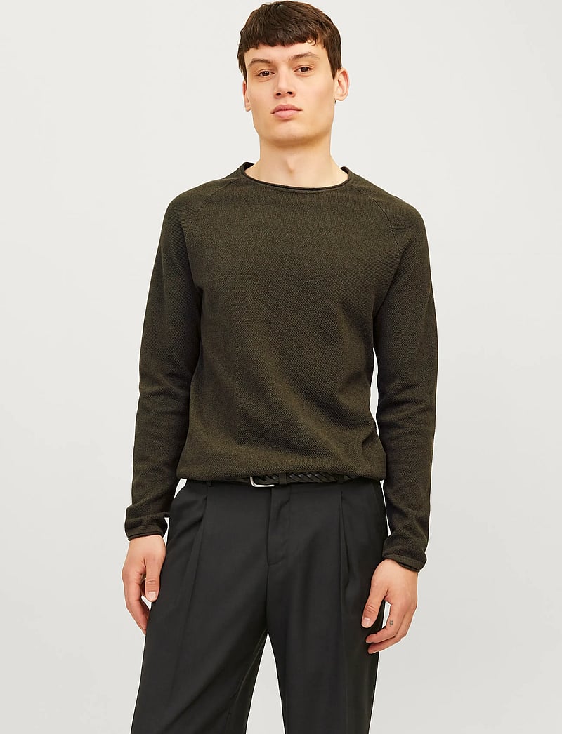 Jack & Jones - JJEHILL KNIT CREW NECK NOOS - pyöreäaukkoiset - olive night - 0
