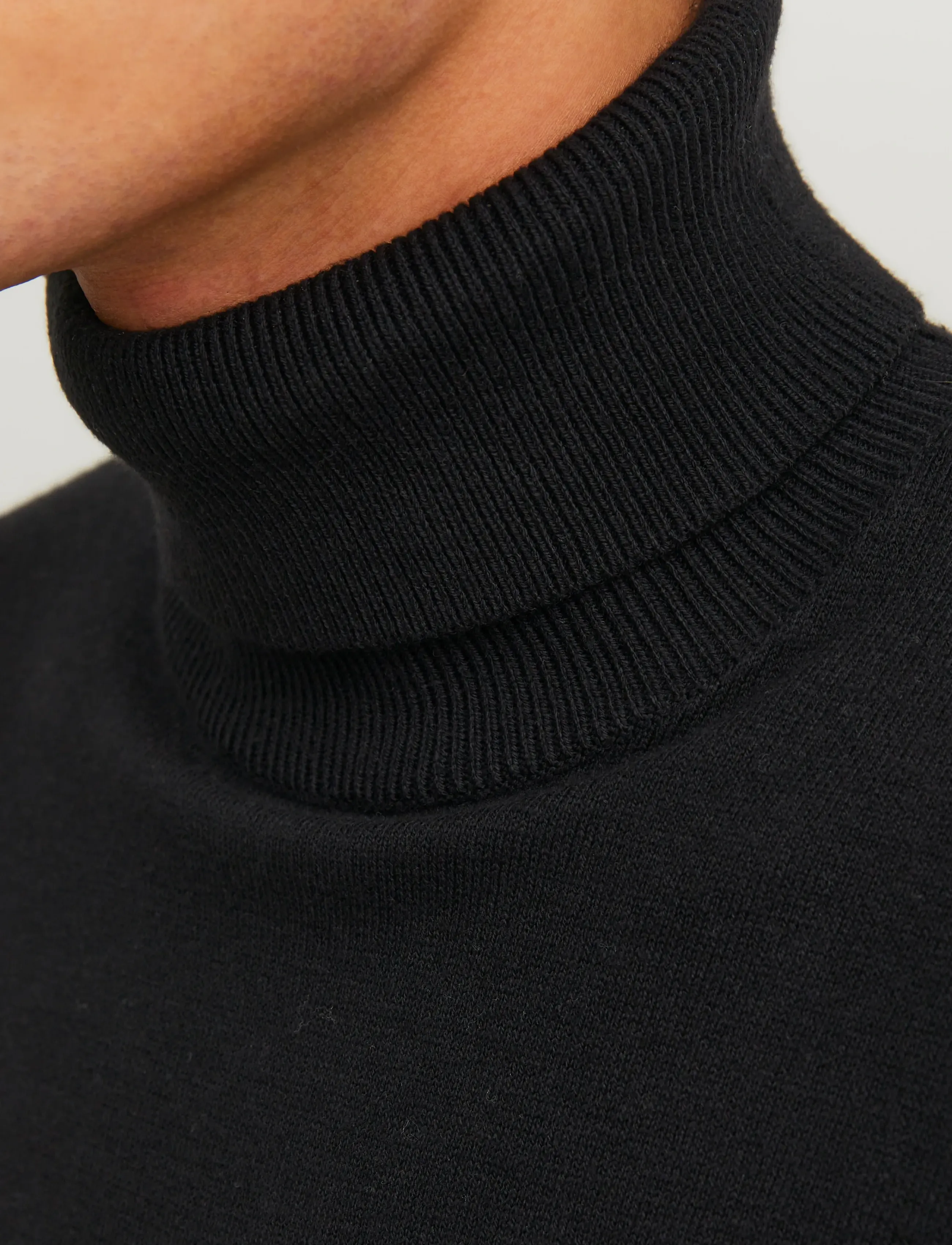 Jack & Jones JJEEMIL KNIT ROLL NECK NOOS - Rollkragen - BLACK / black