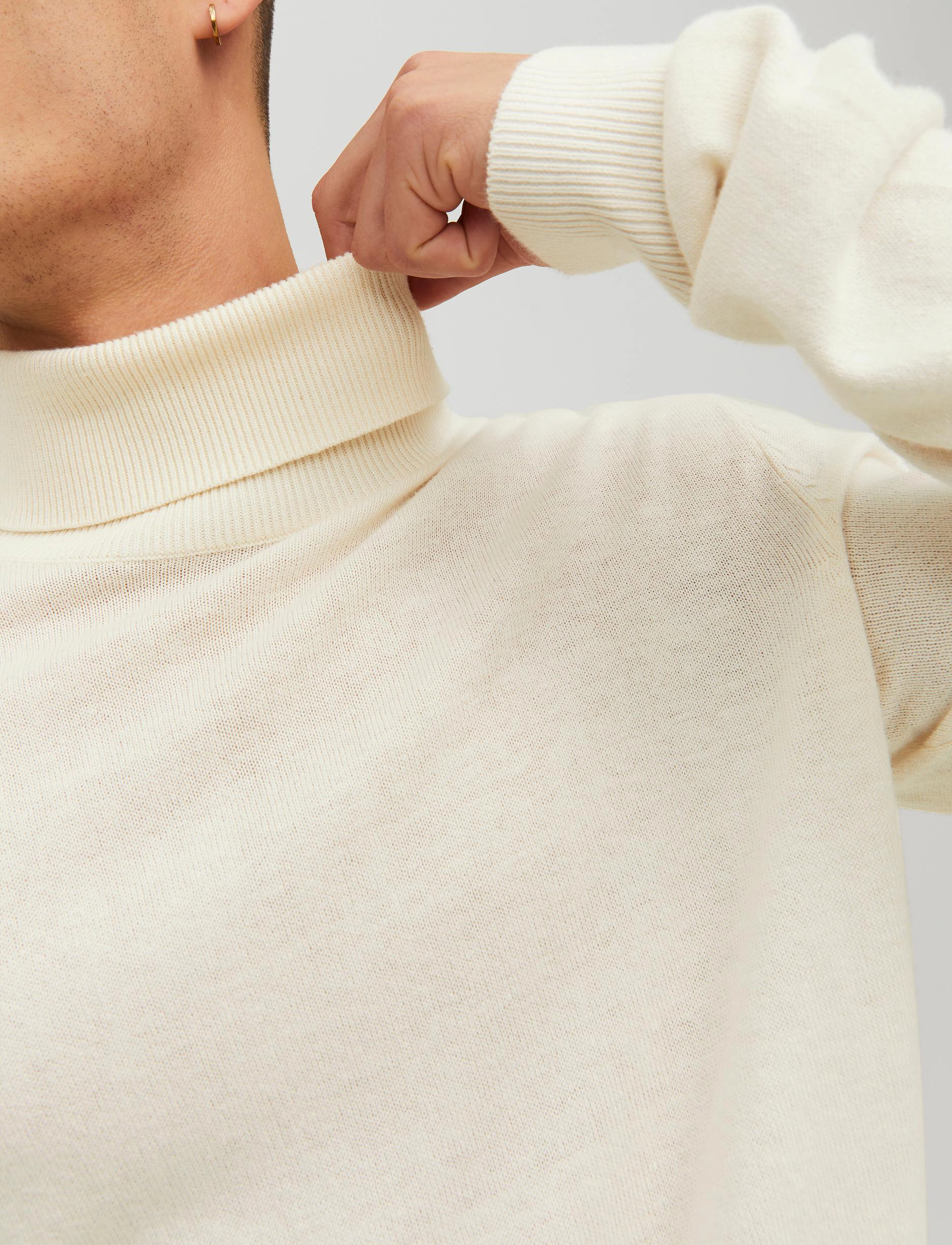 Jack & Jones - JJEEMIL KNIT ROLL NECK NOOS - laveste priser - cloud dancer - 4