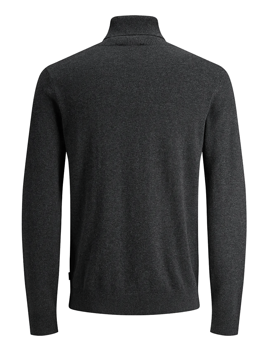 Jack & Jones - JJEEMIL KNIT ROLL NECK NOOS - turtlenecks - dark grey melange - 2