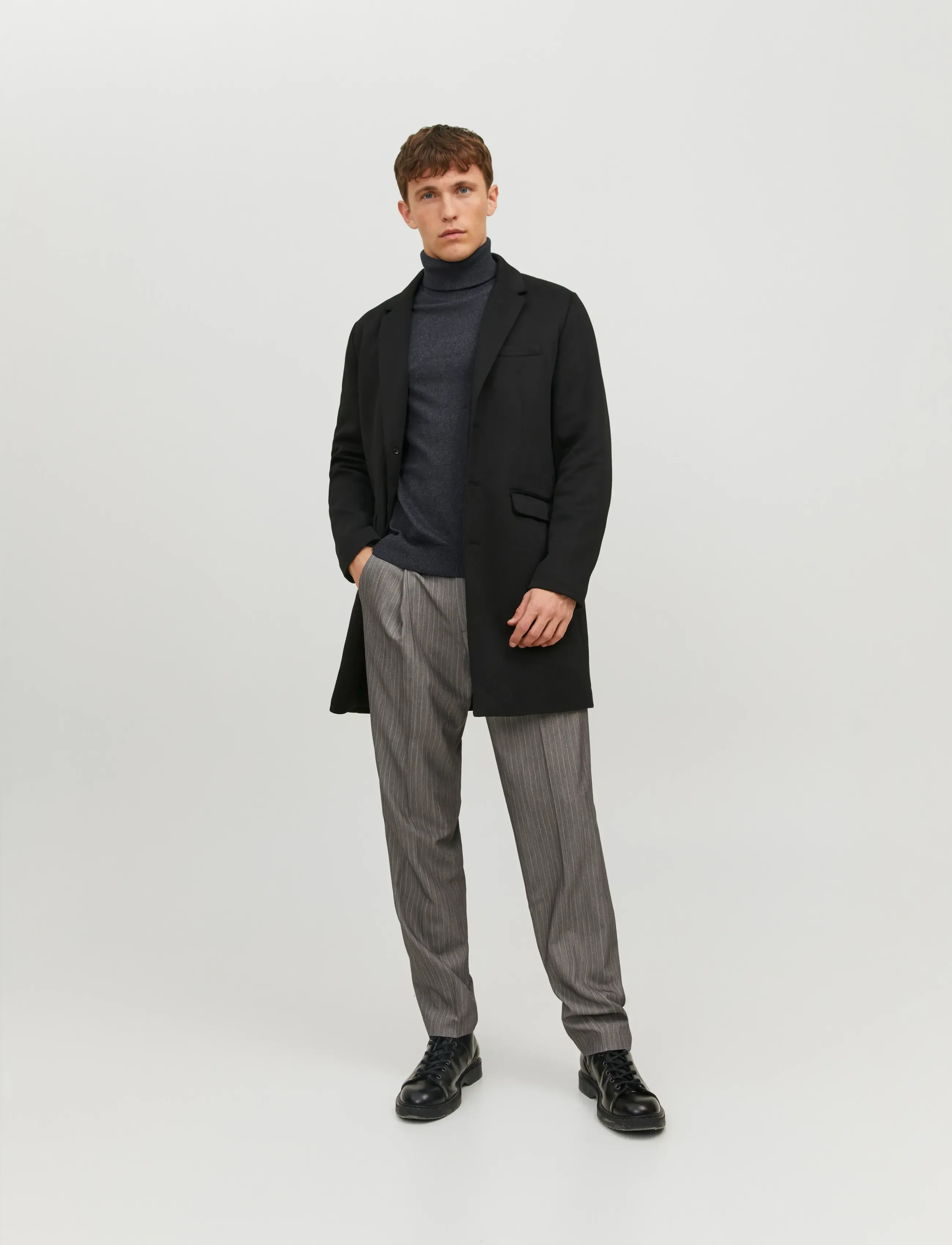 Jack & Jones - JJEEMIL KNIT ROLL NECK NOOS - kõrge kaelusega džemprid - dark grey melange - 5
