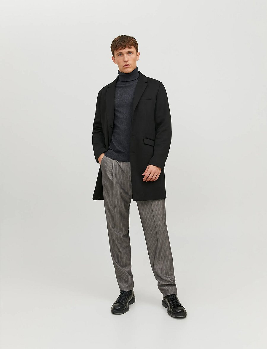 Jack & Jones - JJEEMIL KNIT ROLL NECK NOOS - turtlenecks - dark grey melange - 5