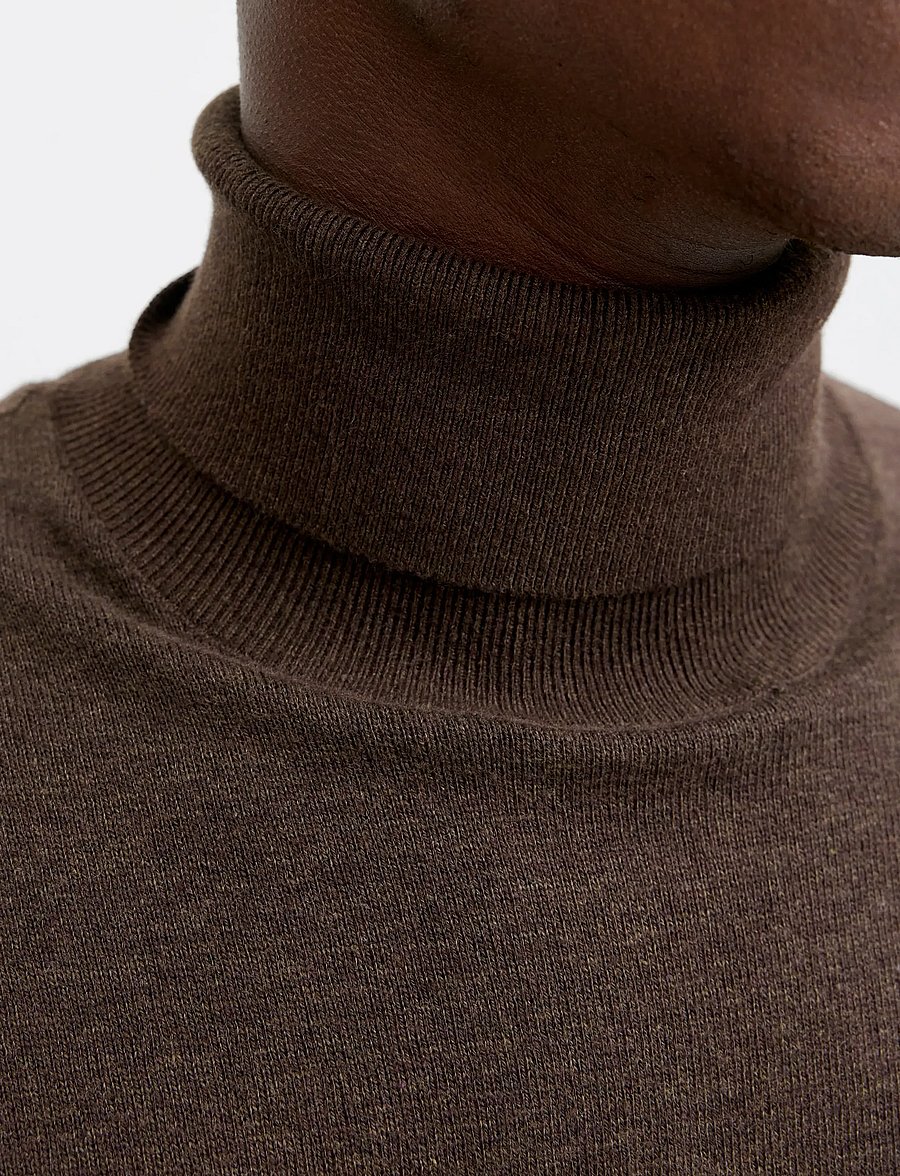 Jack & Jones - JJEEMIL KNIT ROLL NECK NOOS - turtlenecks - mulch - 4