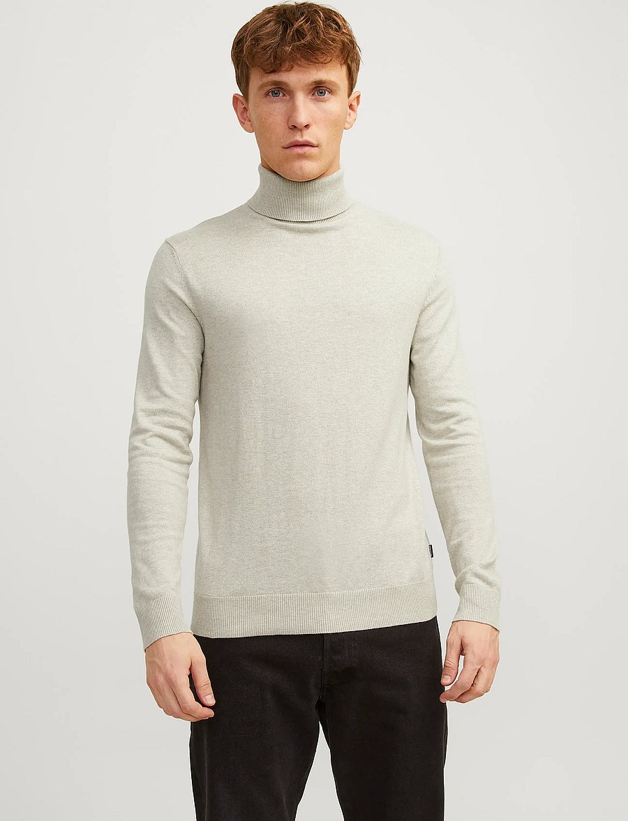 Jack & Jones - JJEEMIL KNIT ROLL NECK NOOS - turtlenecks - oatmeal - 0
