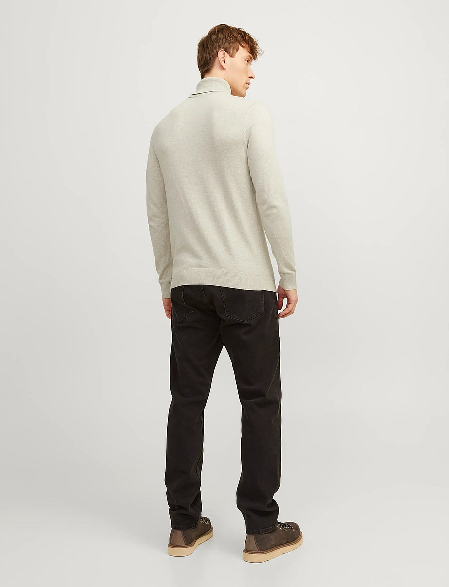 Jack & Jones - JJEEMIL KNIT ROLL NECK NOOS - turtlenecks - oatmeal - 3