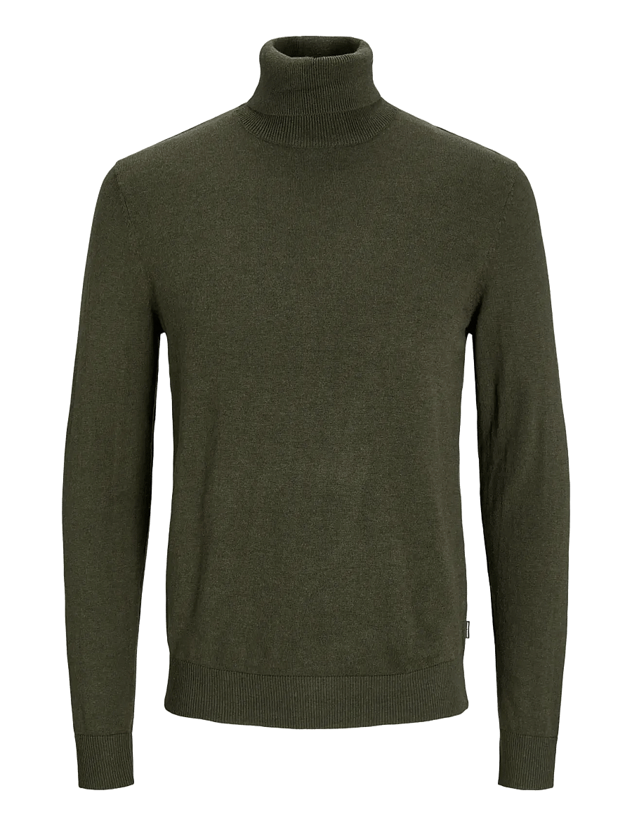 Jack & Jones - JJEEMIL KNIT ROLL NECK NOOS - kõrge kaelusega - olive night - 1
