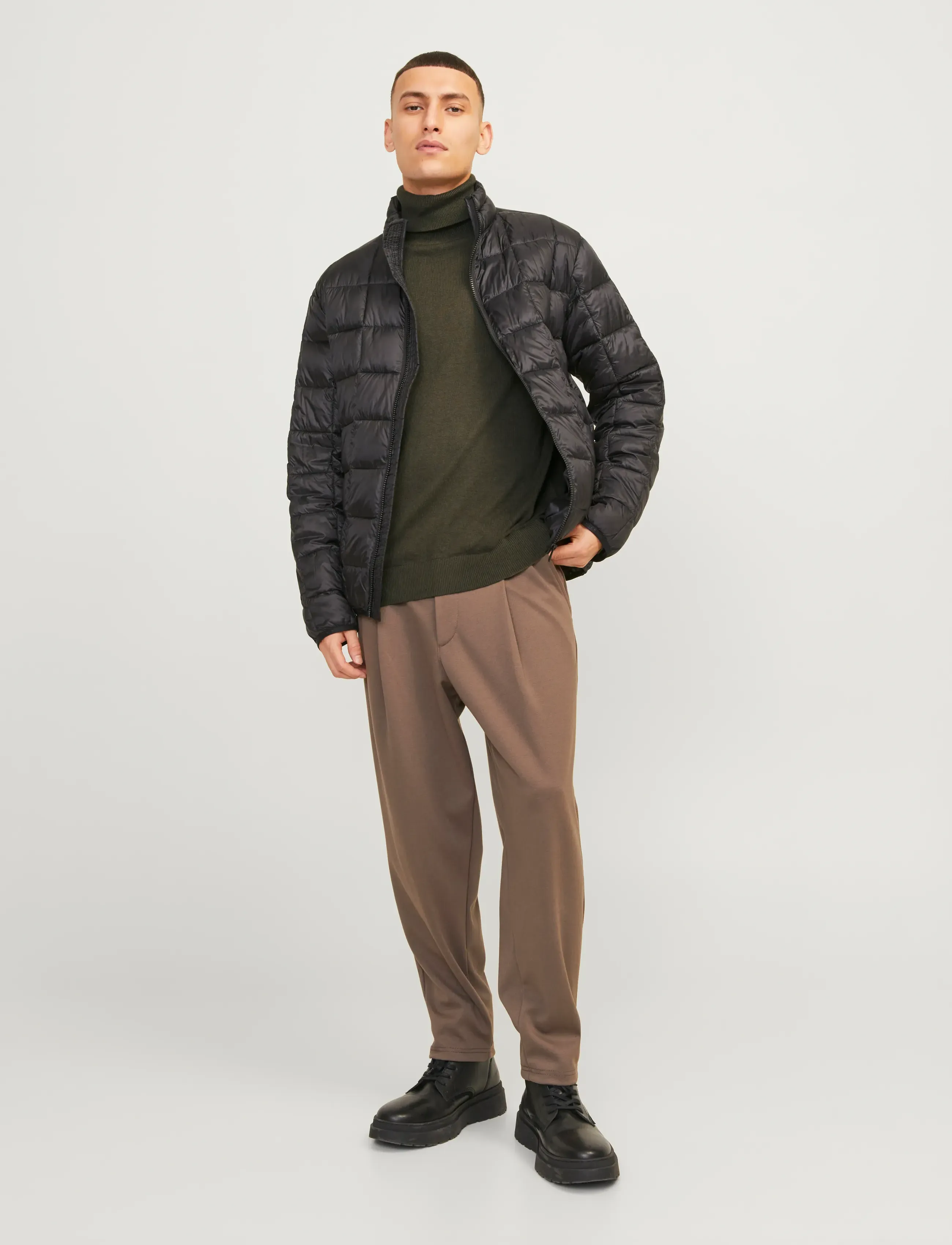 Jack & Jones - JJEEMIL KNIT ROLL NECK NOOS - kõrge kaelusega - olive night - 4