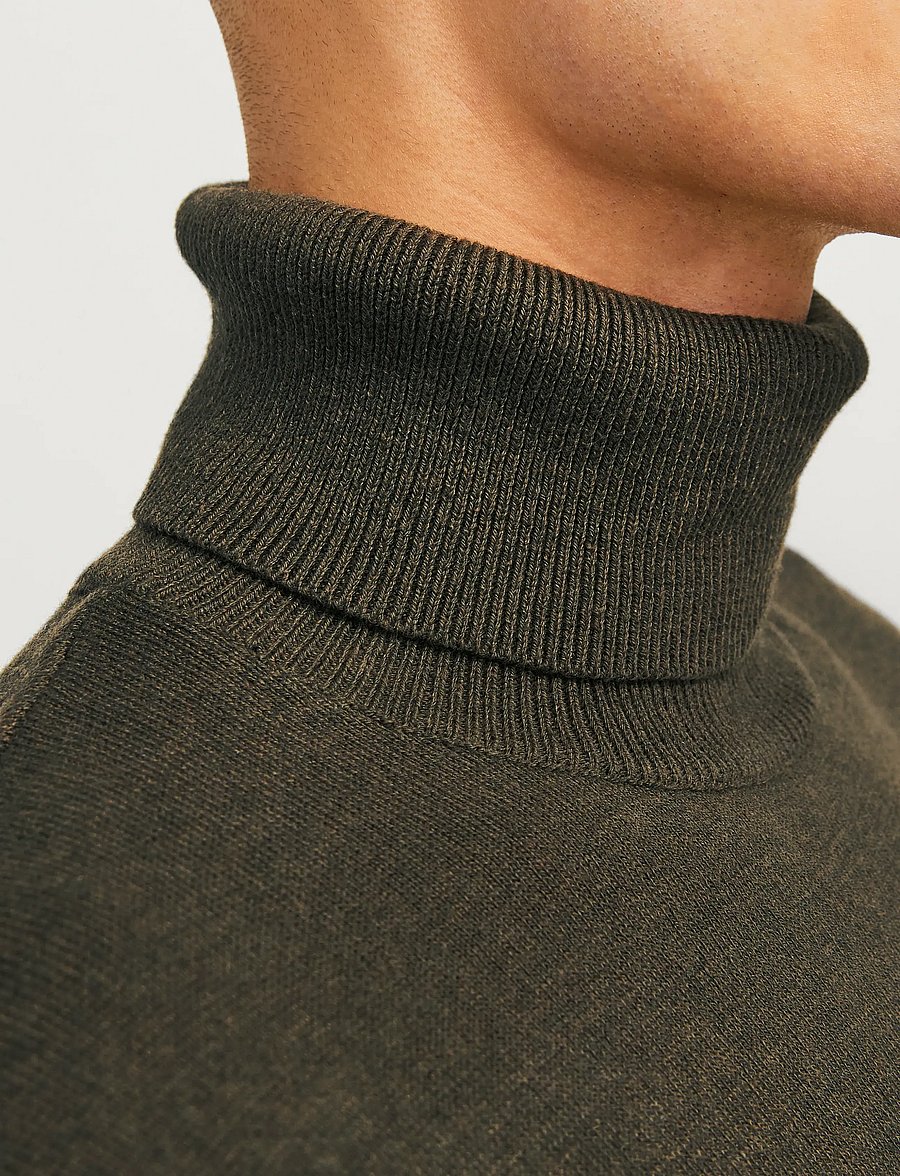 Jack & Jones - JJEEMIL KNIT ROLL NECK NOOS - kõrge kaelusega - olive night - 5