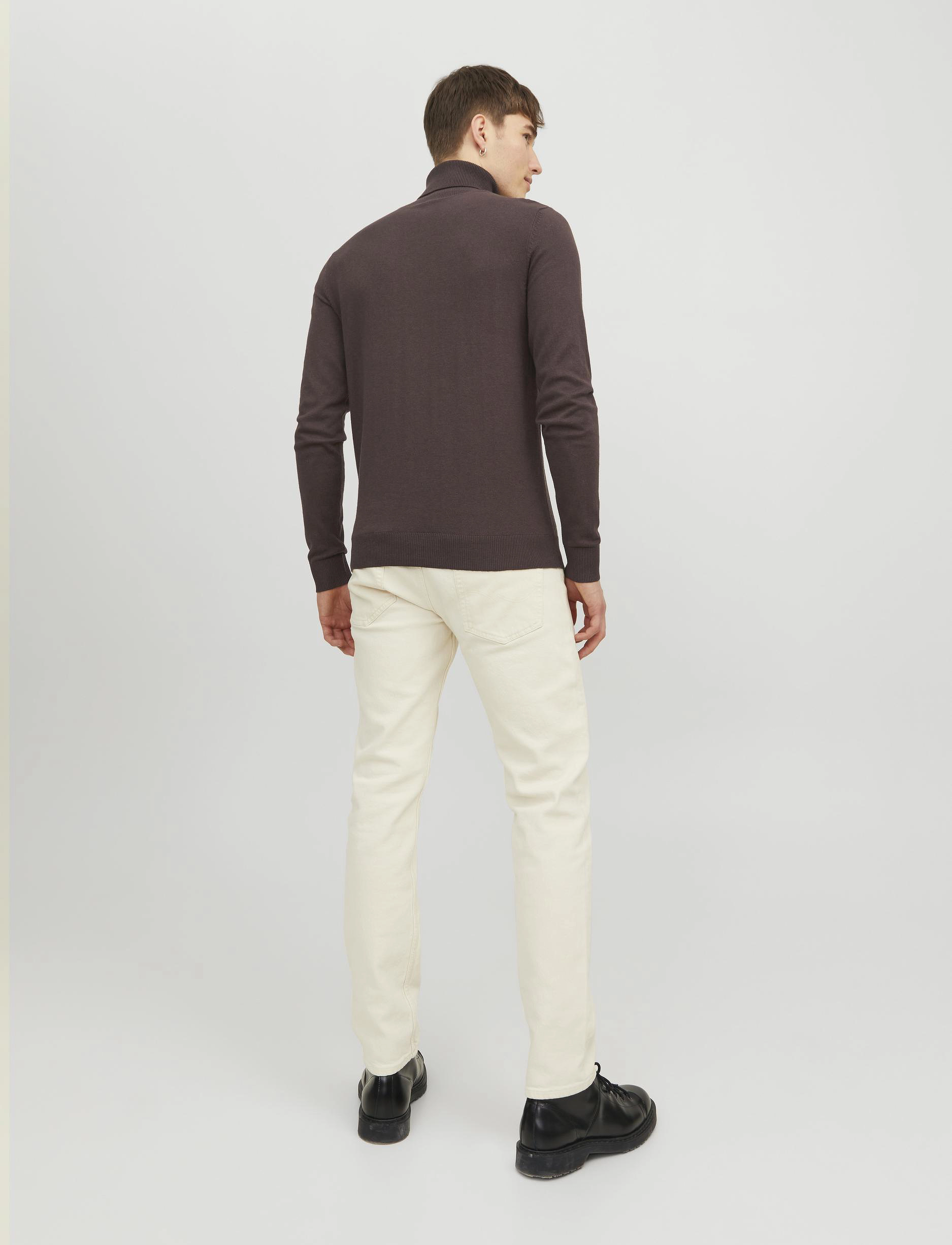 Jack & Jones - JJEEMIL KNIT ROLL NECK NOOS - laveste priser - seal brown - 3