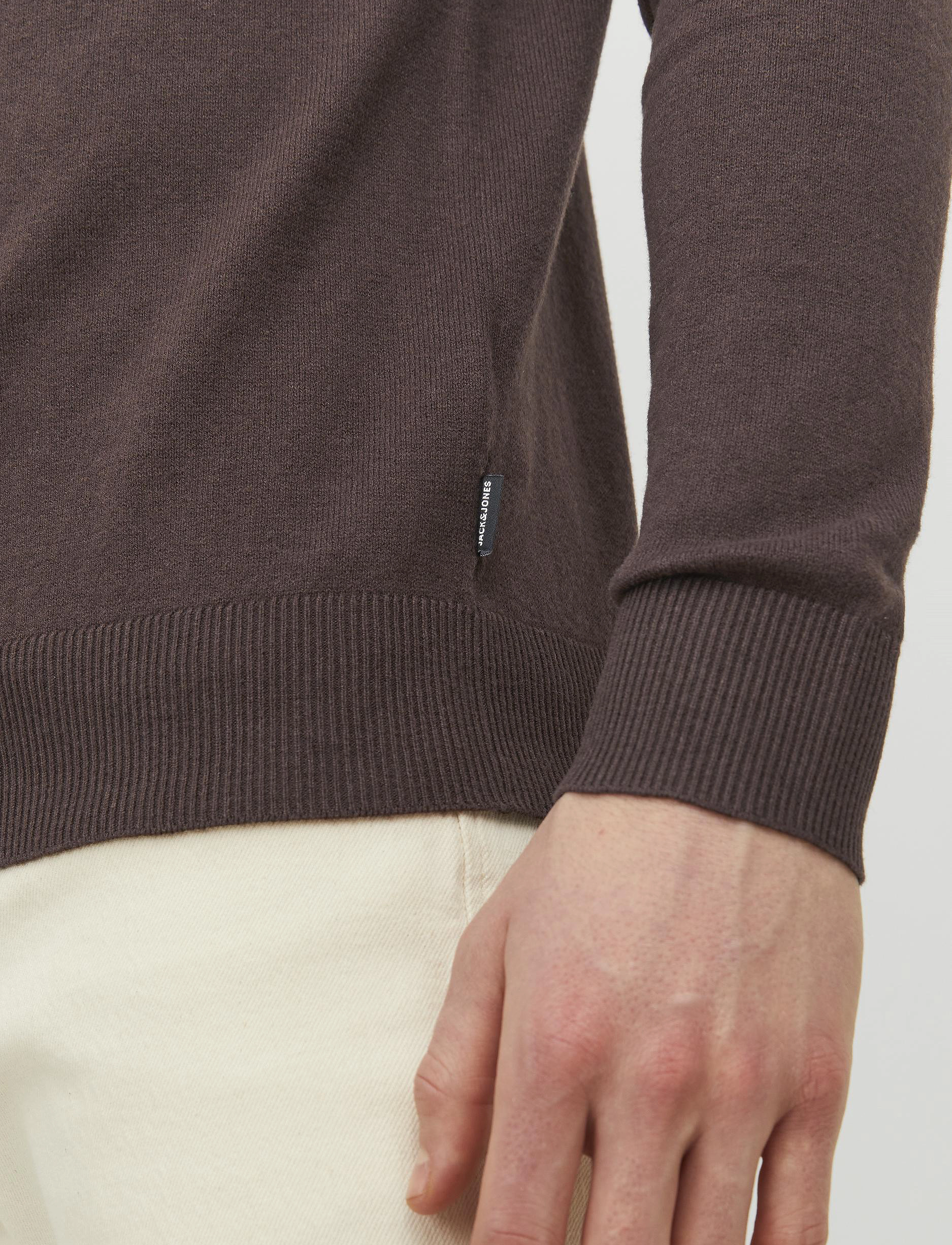 Jack & Jones - JJEEMIL KNIT ROLL NECK NOOS - laveste priser - seal brown - 5