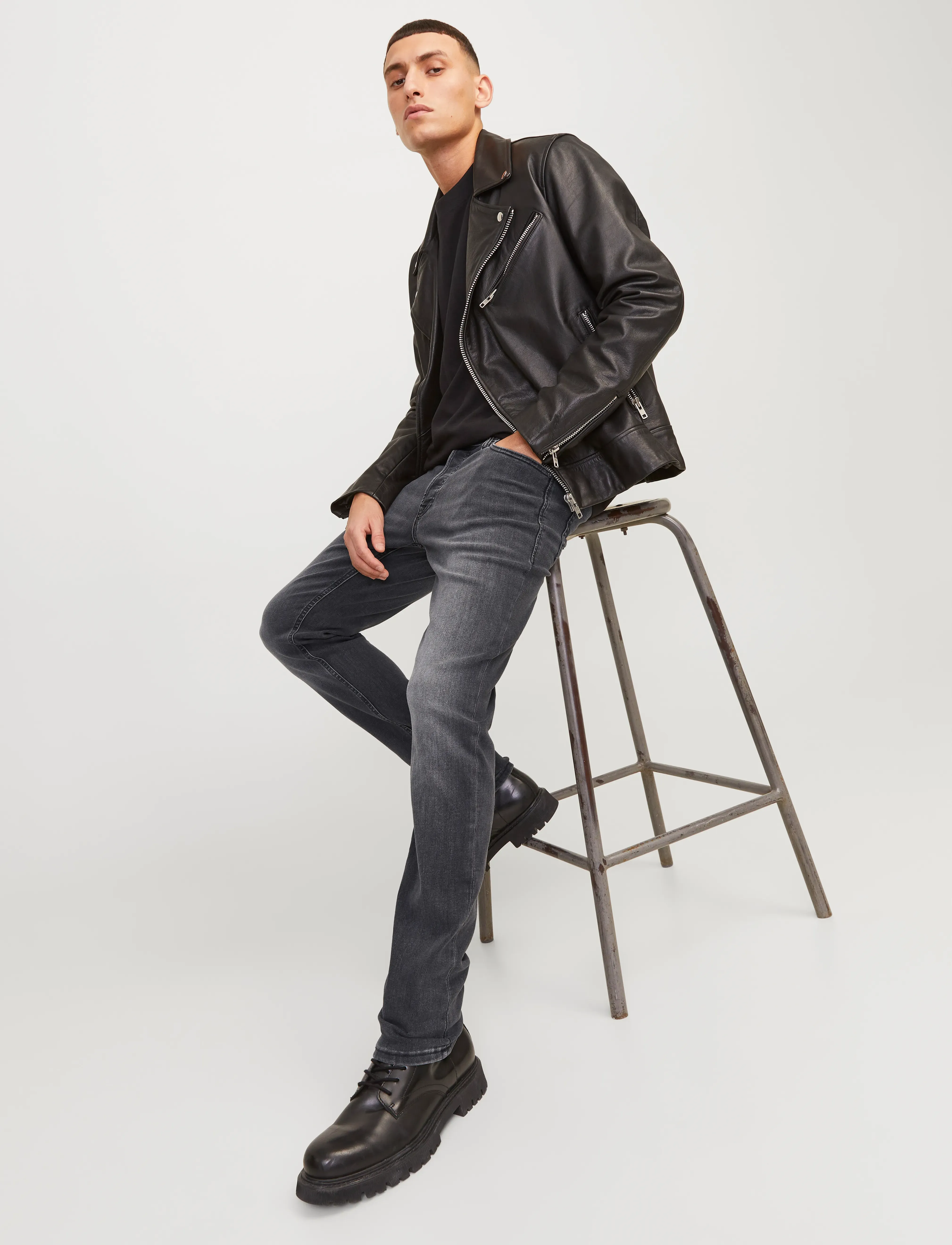 Jack & Jones JJIGLENN JJORIGINAL CB 817 NOOS - Jeans - BLACK DENIM / black