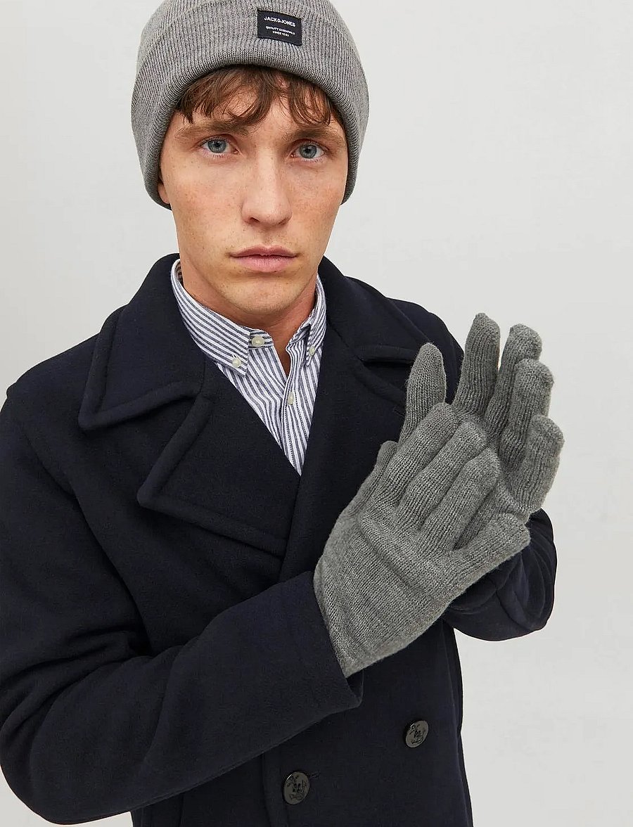 Jack & Jones - JACBARRY KNITTED GLOVES NOOS - kolleksjoner - grey melange - 0
