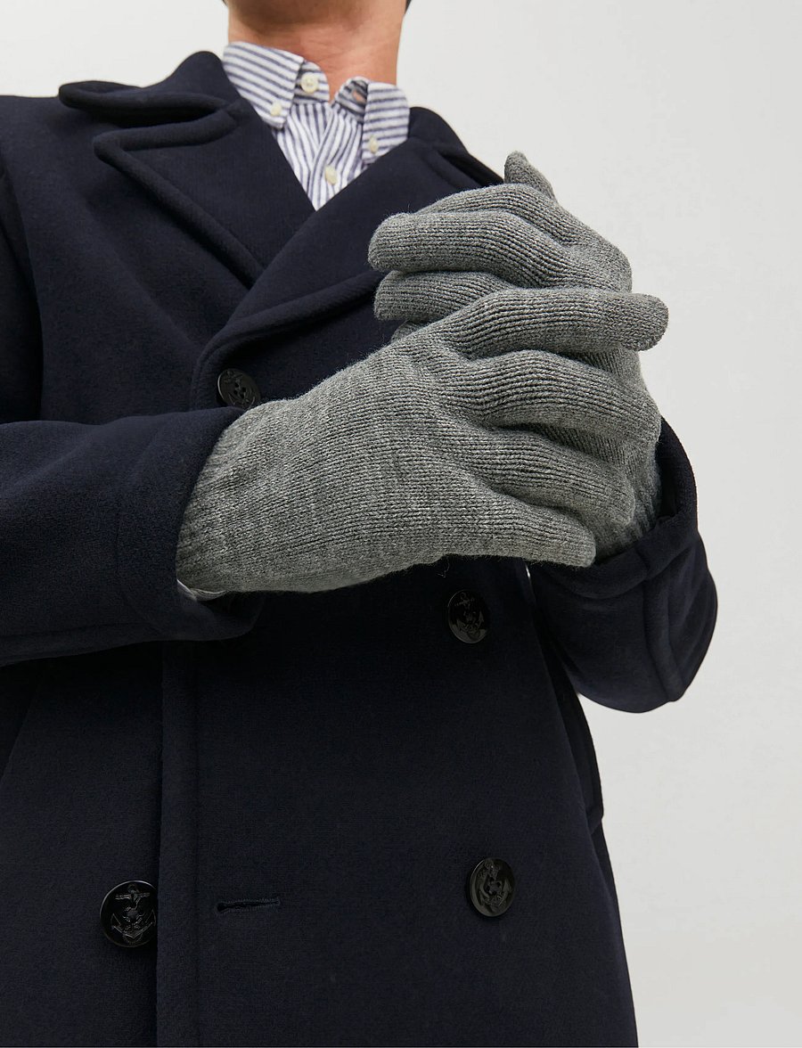 Jack & Jones - JACBARRY KNITTED GLOVES SN - kollektioner - grey melange - 4