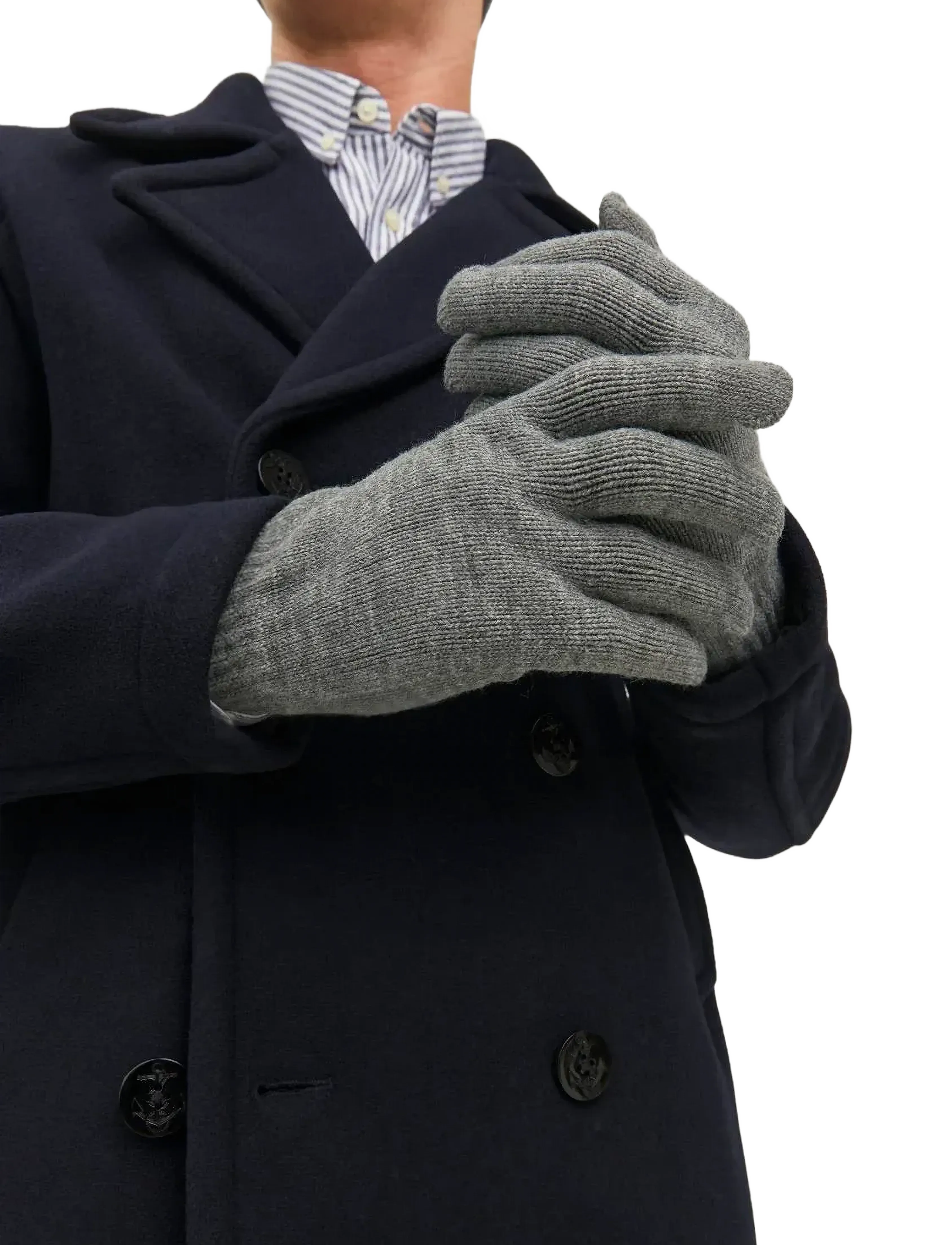 Jack & Jones - JACBARRY KNITTED GLOVES NOOS - mützen & handschuhe - grey melange - 4