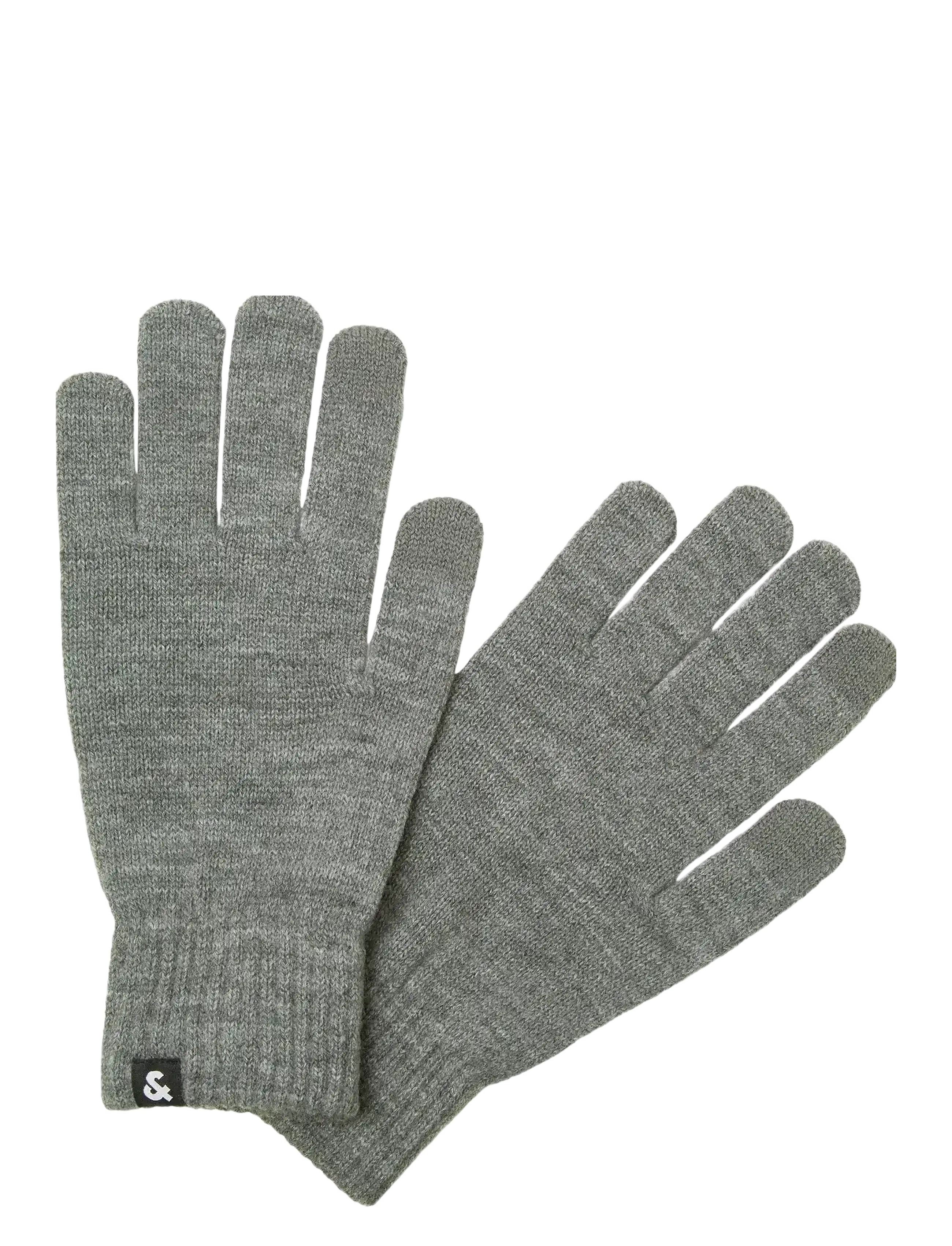 Jack & Jones - JACBARRY KNITTED GLOVES NOOS - mützen & handschuhe - grey melange - 3