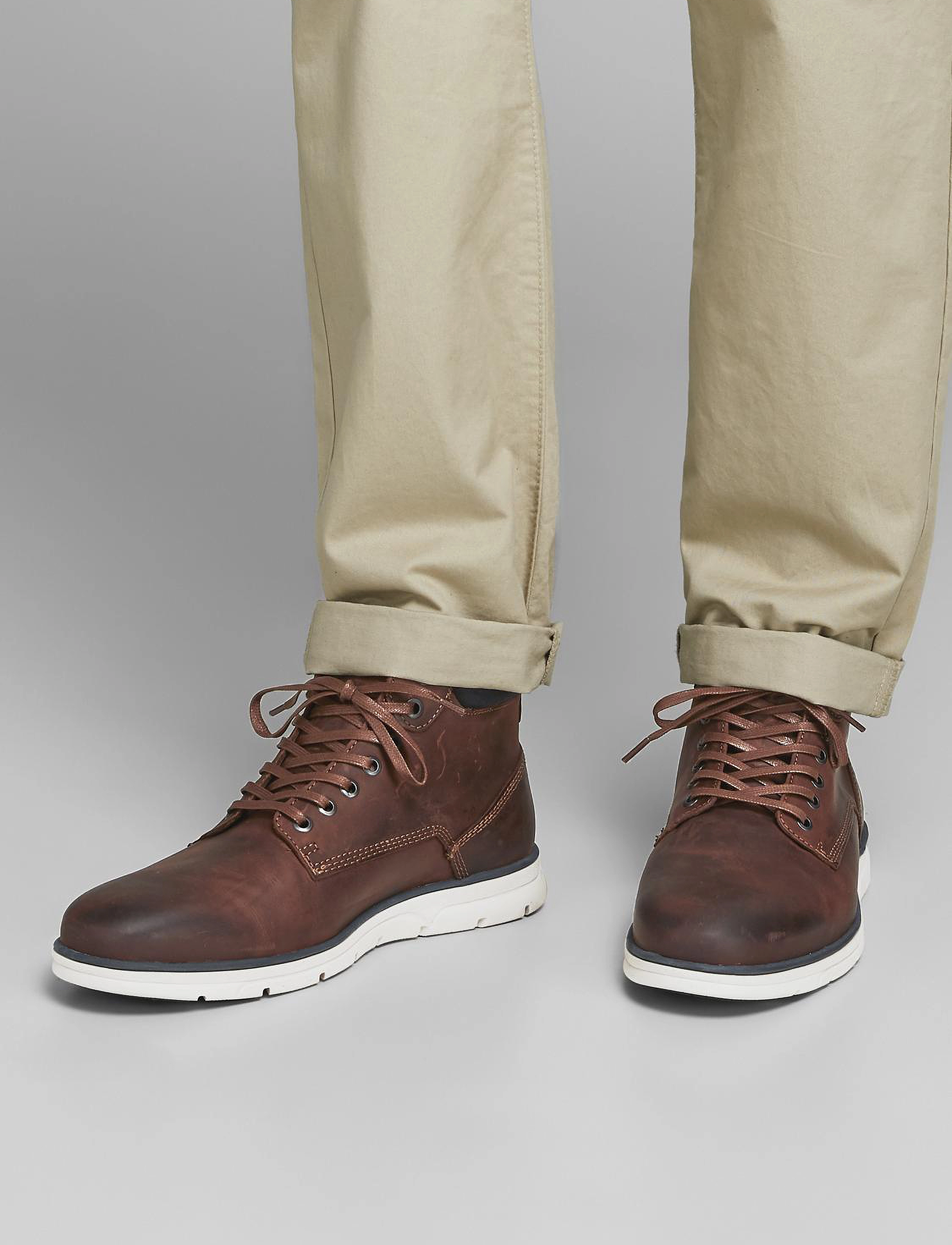 Jack & Jones Jfwtubar Leather Brandy Sn, 41, Brown, Støvler > Snørestøvler, Herre