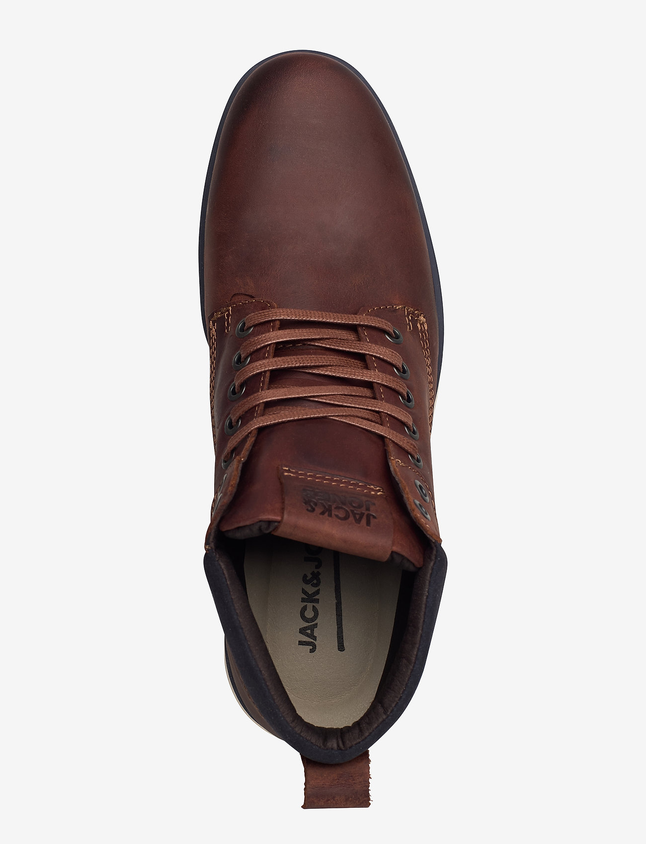 Jack & Jones - JFWTUBAR LEATHER BRANDY SN - støvler med snøre - brandy brown - 4