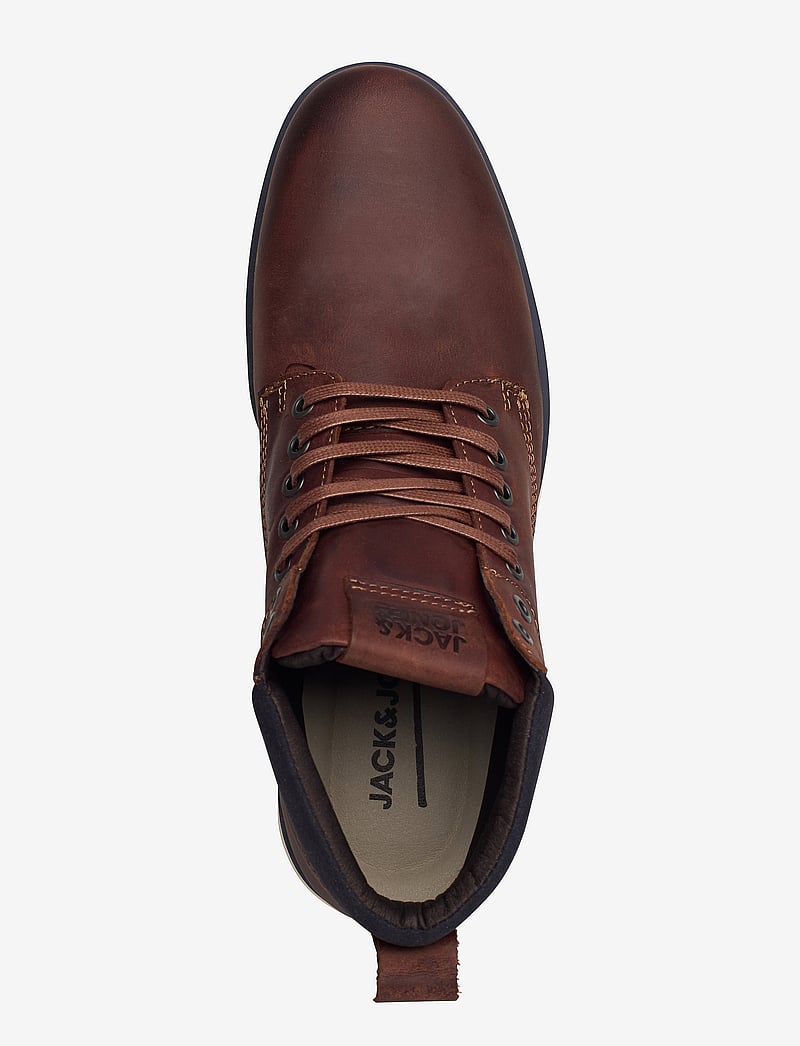 Jack & Jones - JFWTUBAR LEATHER BRANDY SN - støvler med snøre - brandy brown - 4