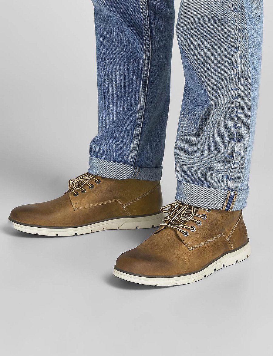Jack & Jones - JFWTUBAR LEATHER HONEY SN - paeltega saapad - honey - 0