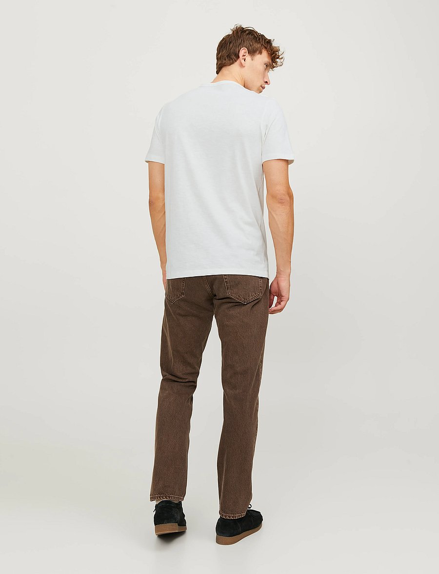 Jack & Jones - JJESPLIT NECK TEE SS NOOS - v-kaelusega t-särgid - cloud dancer - 3