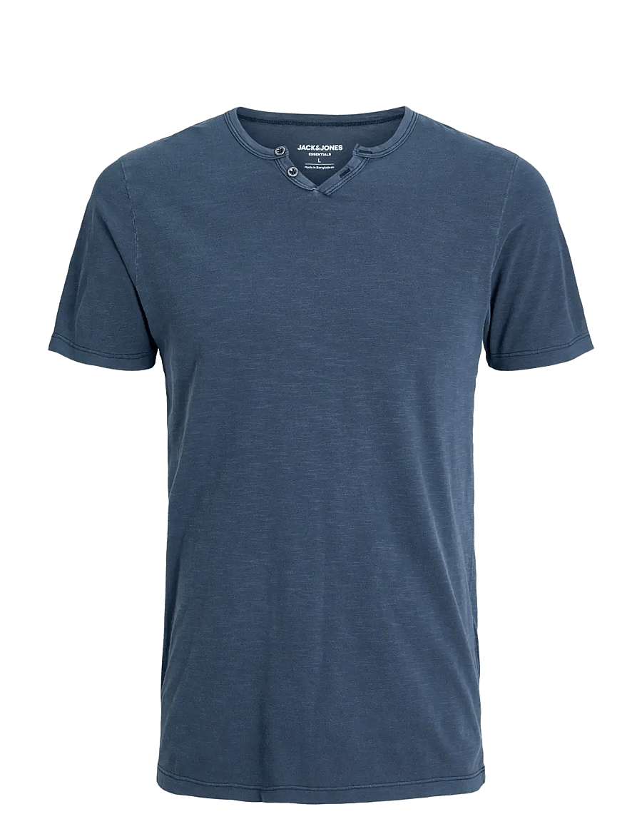 Jack & Jones - JJESPLIT NECK TEE SS NOOS - stuttermabolir með v-hálsmáli - navy blazer - 1