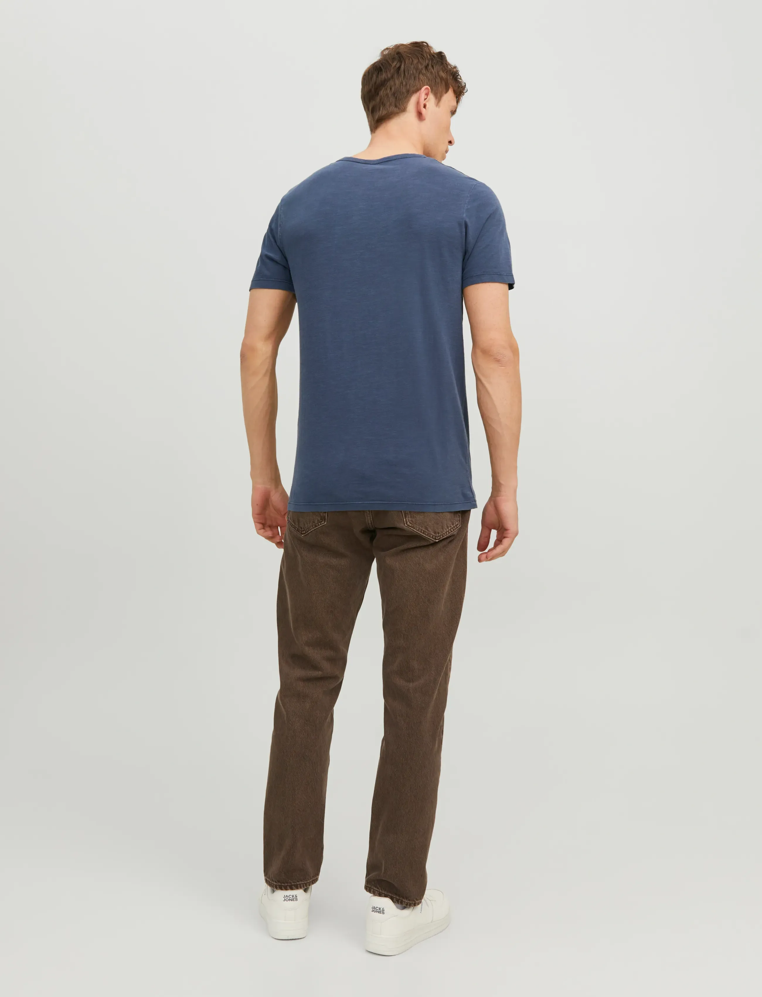 Jack & Jones - JJESPLIT NECK TEE SS NOOS - stuttermabolir með v-hálsmáli - navy blazer - 3