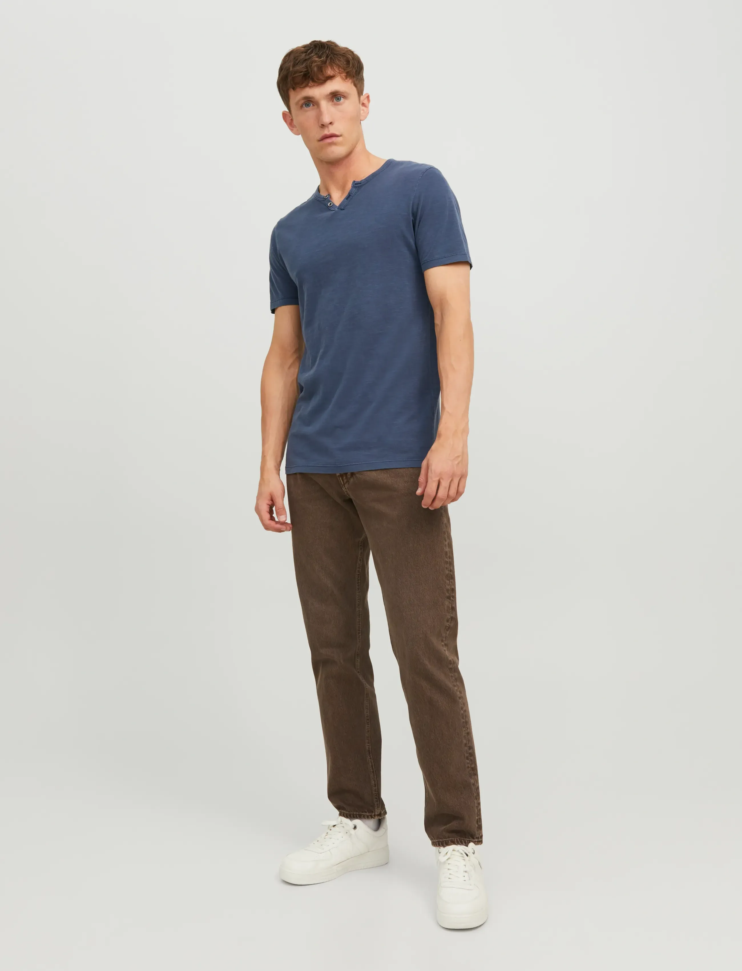 JACK & JONES Jjesplit Neck Tee Ss Noos t-shirts - bas herr – bild 5