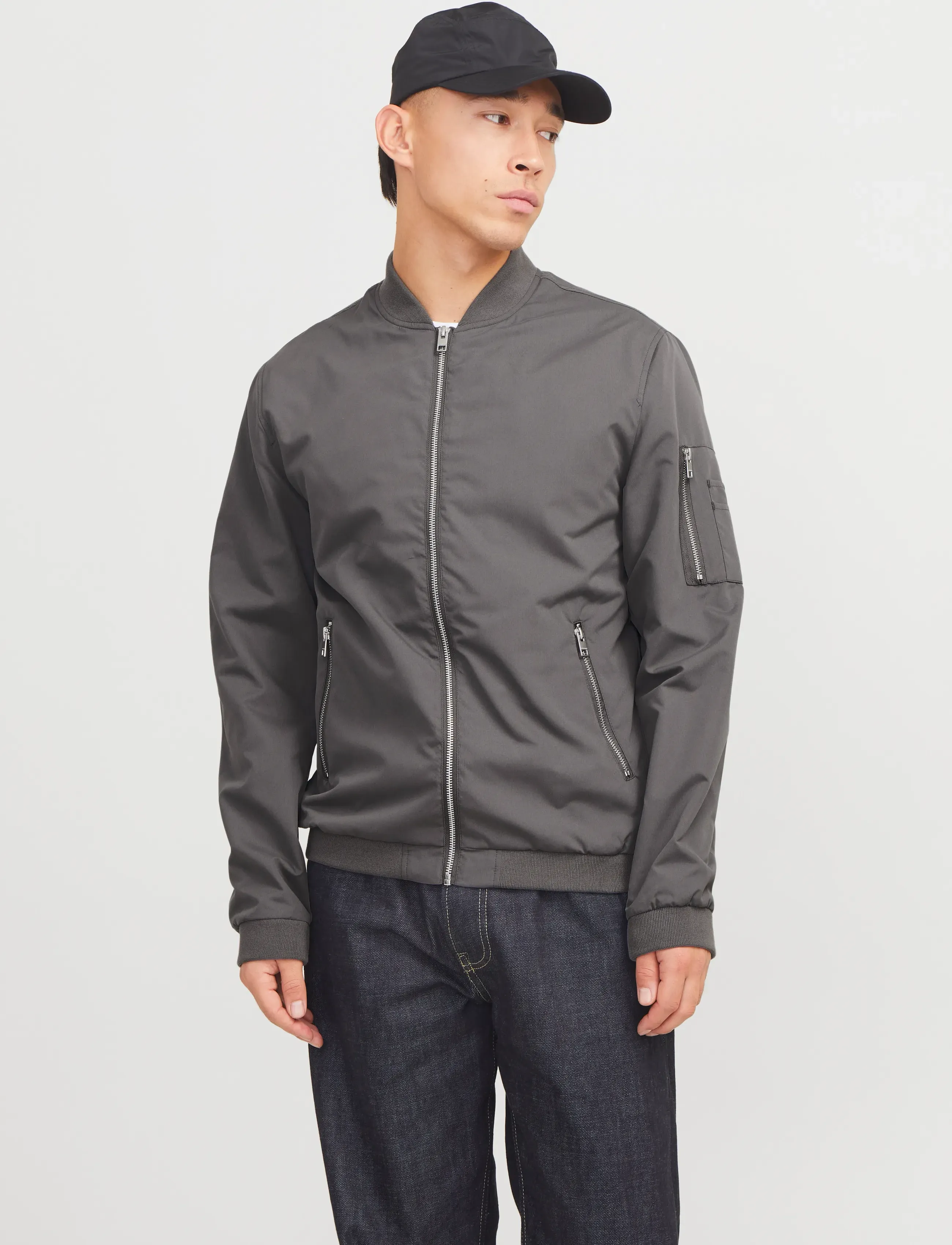 Jack & Jones Jjerush Bomber Noos, M, Grey, Jakker > Bomberjakker, Herre