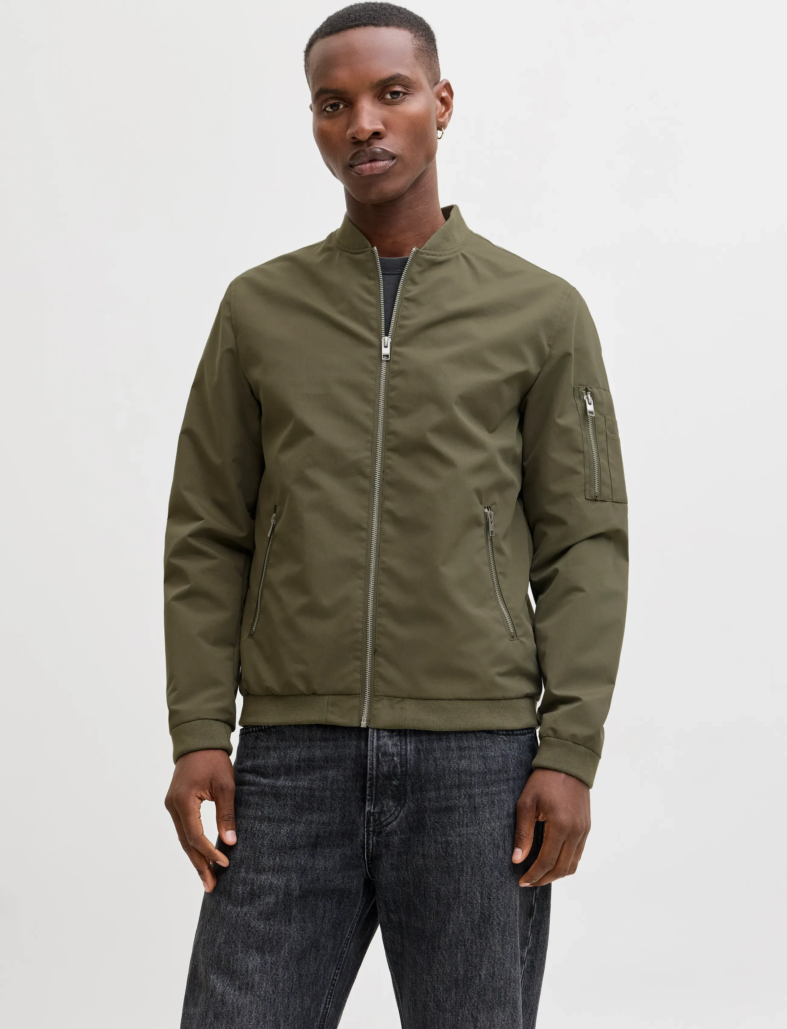 Jack & Jones JJERUSH BOMBER NOOS - Overtøj - DUSTY OLIVE / green