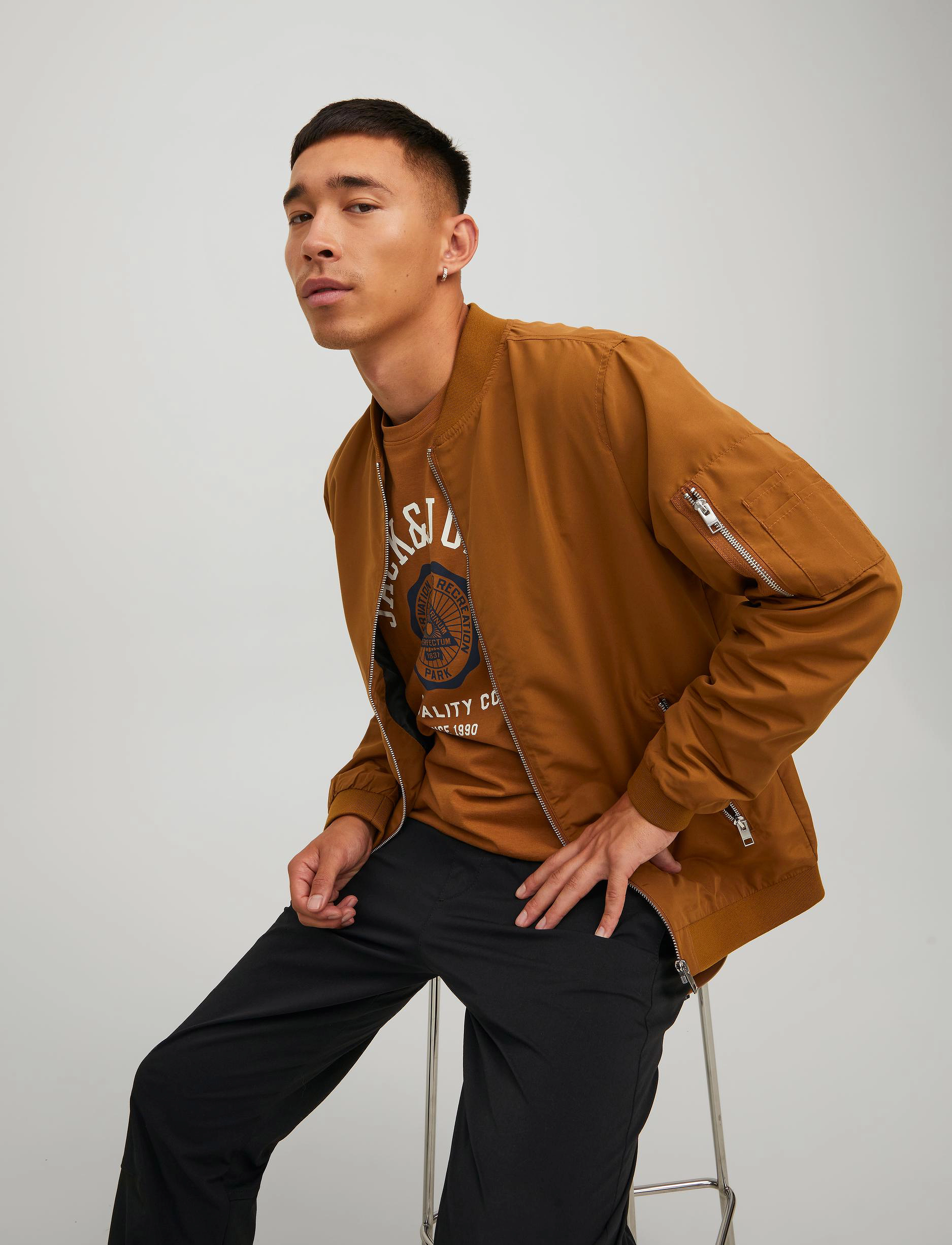 Jack & Jones - JJERUSH BOMBER NOOS - Üleriided - rubber - 5