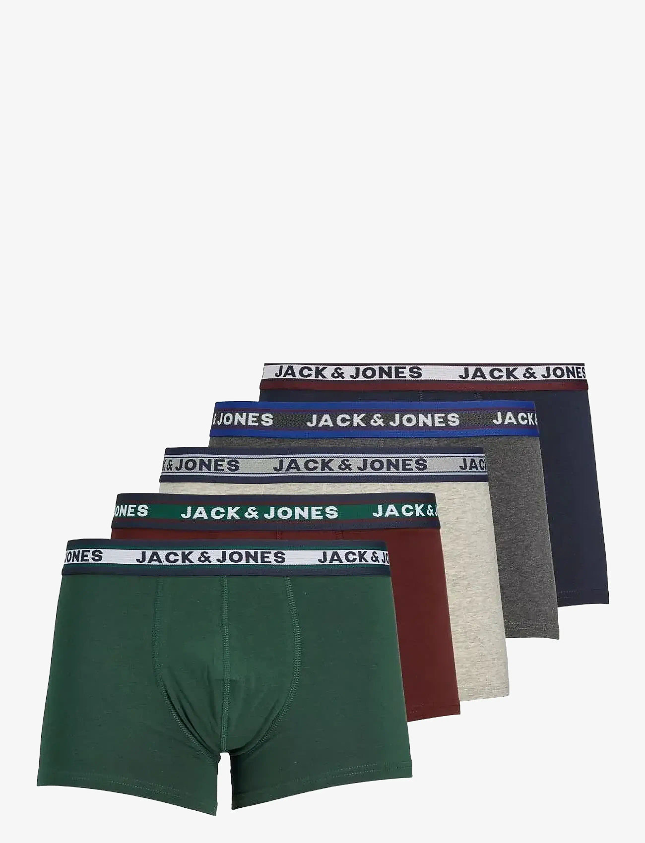 Jack & Jones - JACOLIVER TRUNKS 5 PACK NOOS - multipack kalsonger - dark grey melange - 1