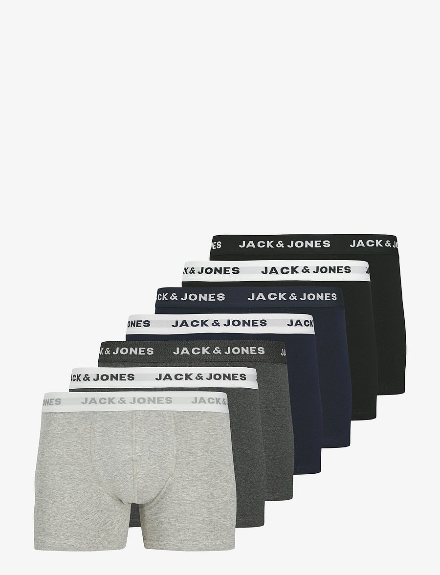 Jack & Jones - JACBASIC TRUNKS 7 PACK - unterhosen im multipack - light grey melange - 1