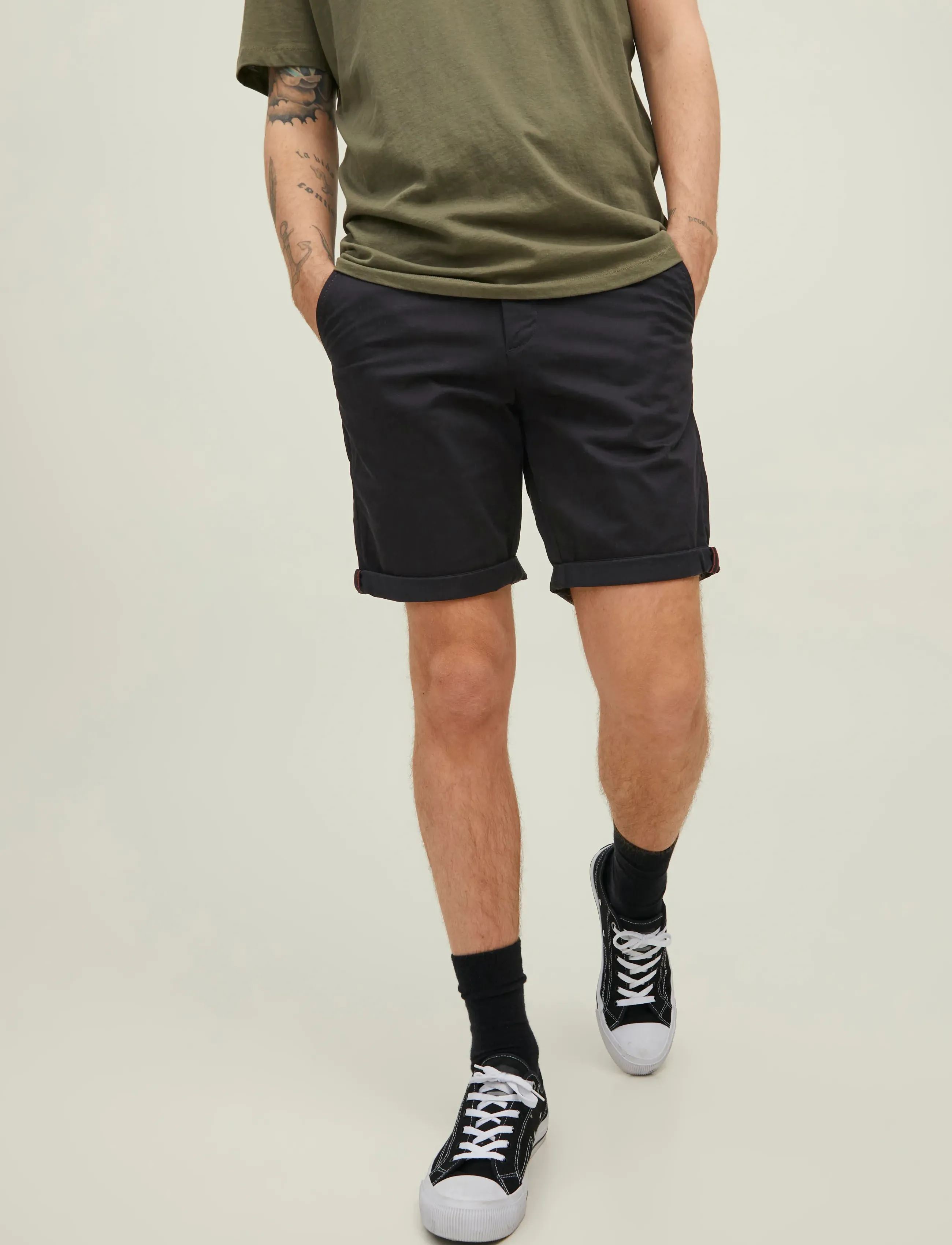 Jack & Jones Jpstbowie Shorts Solid Reg Sn, XL, Shorts, Schwarz - Chinos Männerswear