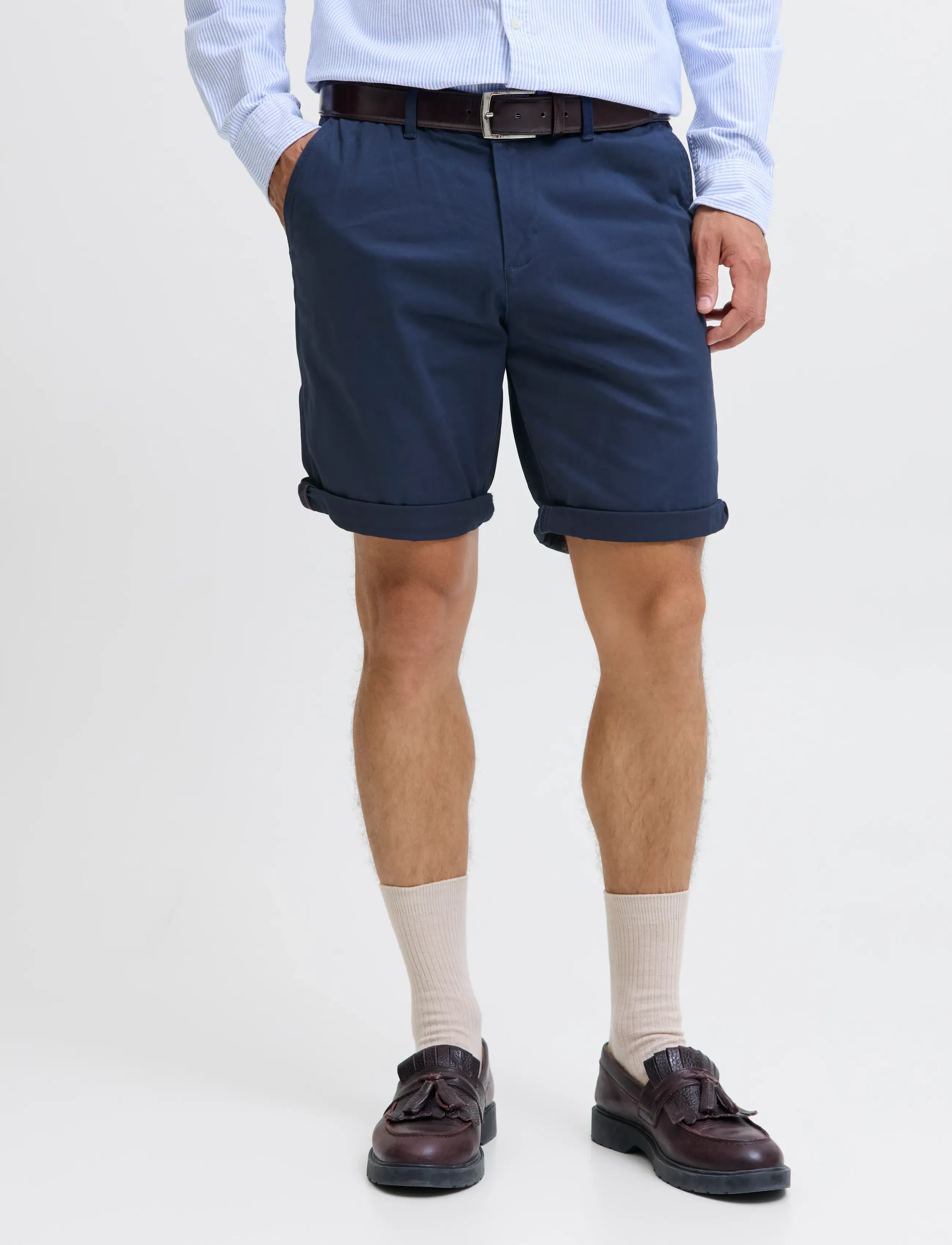 Jack & Jones Jpstbowie Shorts Solid Reg Sn, M, Navy, Shorts > Chinoshorts, Herre